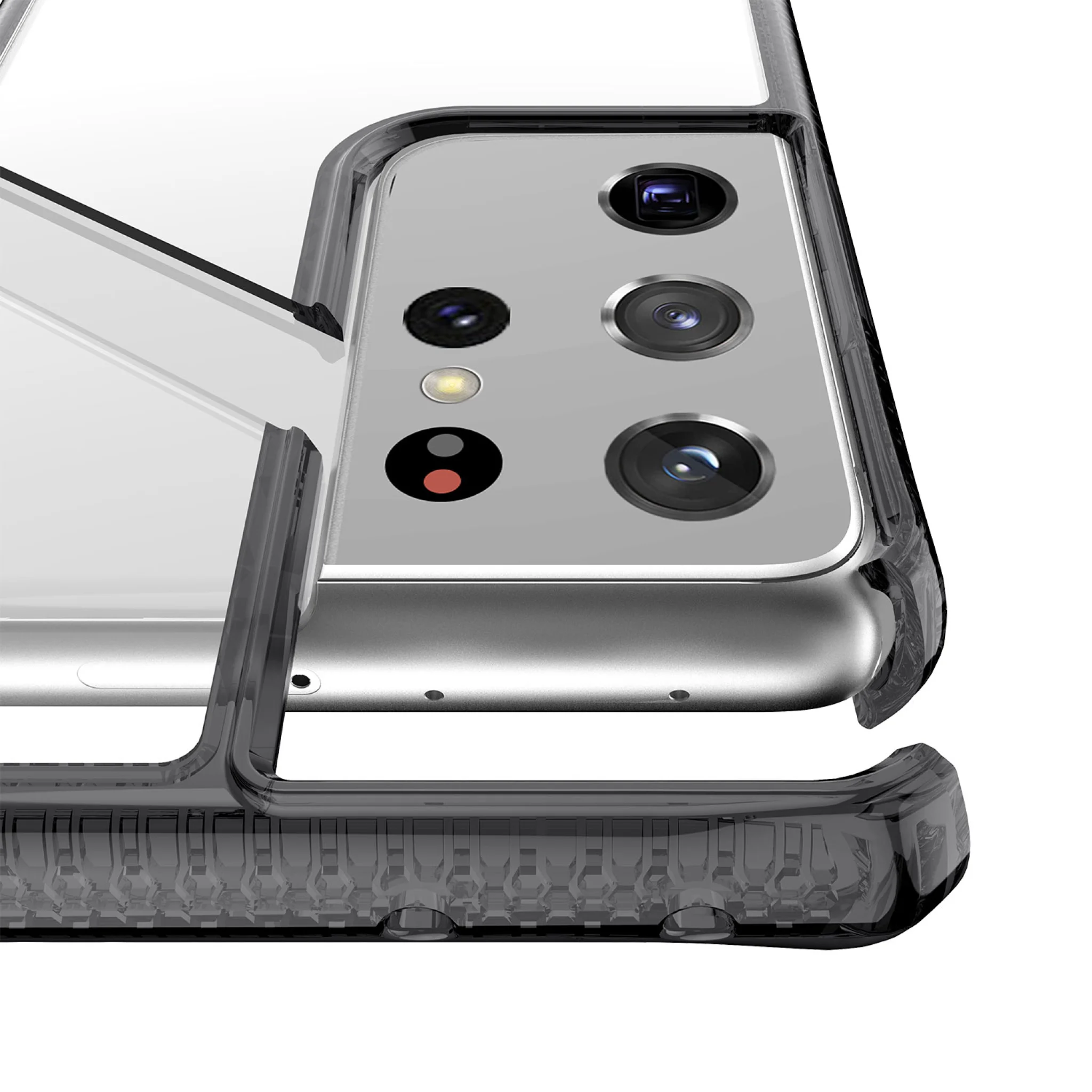 ITSKINS HYBRID CLEAR cover til Samsung Galaxy S21 Ultra 4G / 5G®. Sort og gennemsigtig
