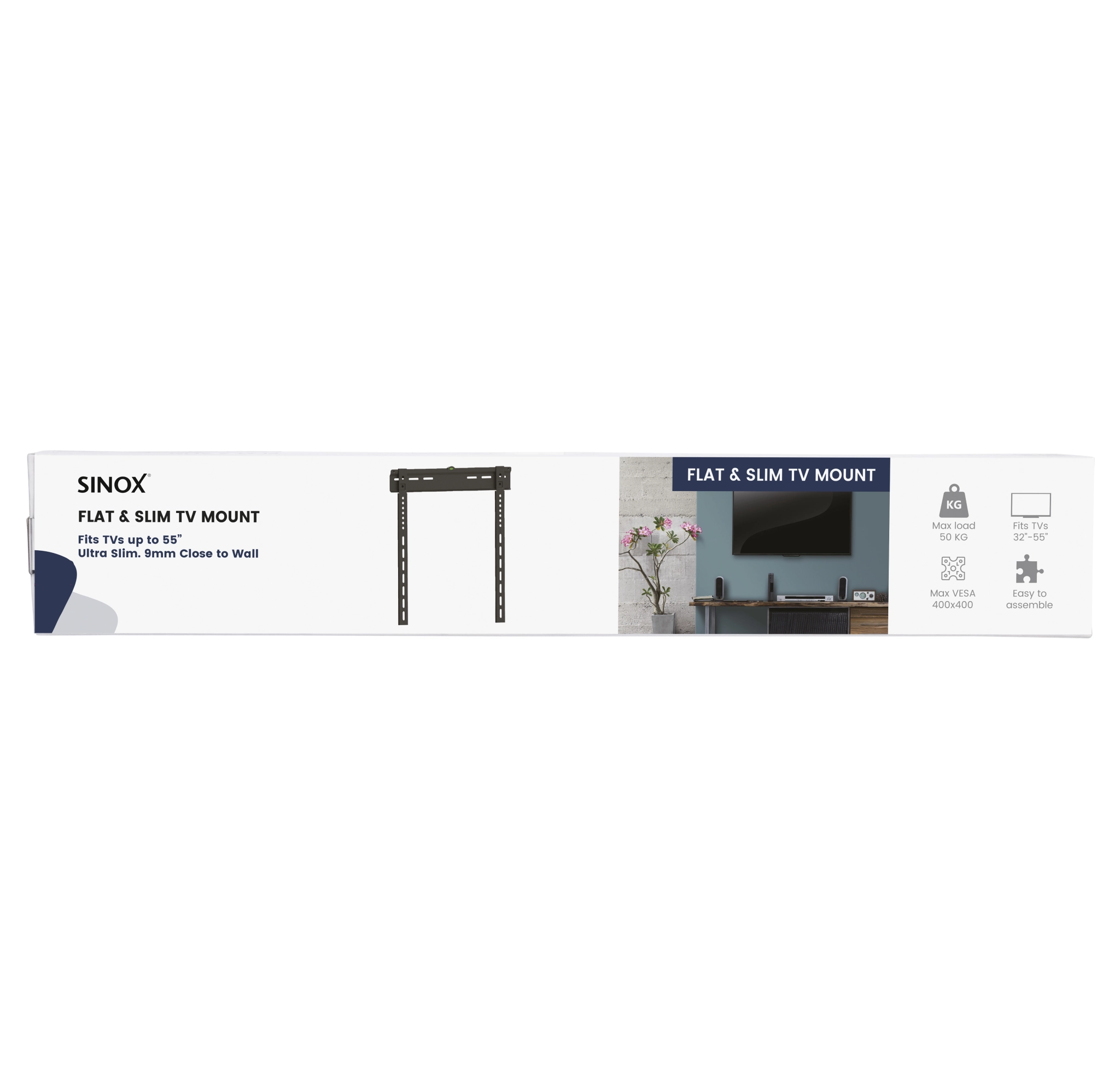 Sinox One TV vægbeslag 32"-55". Sort
