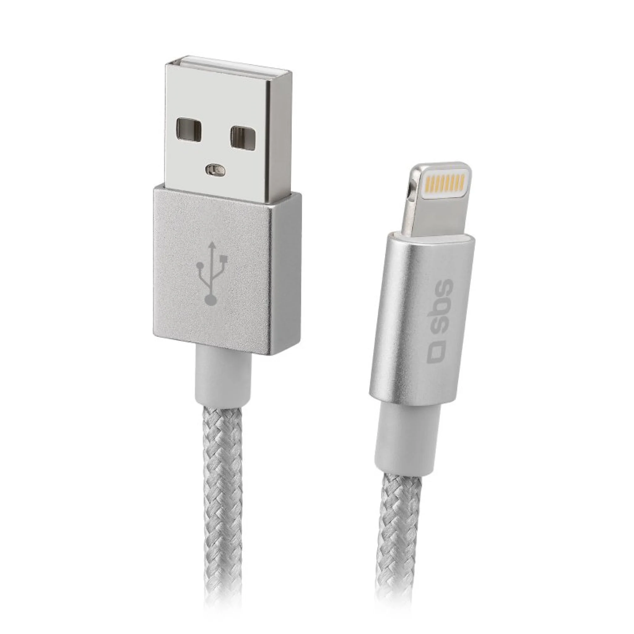 SBS USB - Lightning data- og opladningskabel, MFI. 1m. Sølv