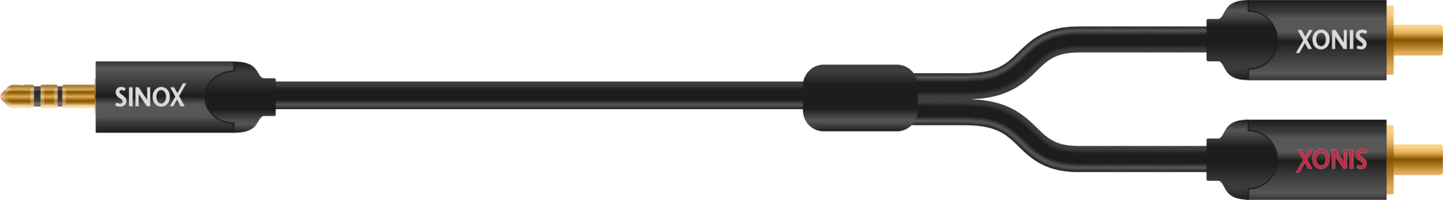 Sinox SHD mini jack til phono kabel. 0,75m. Sort