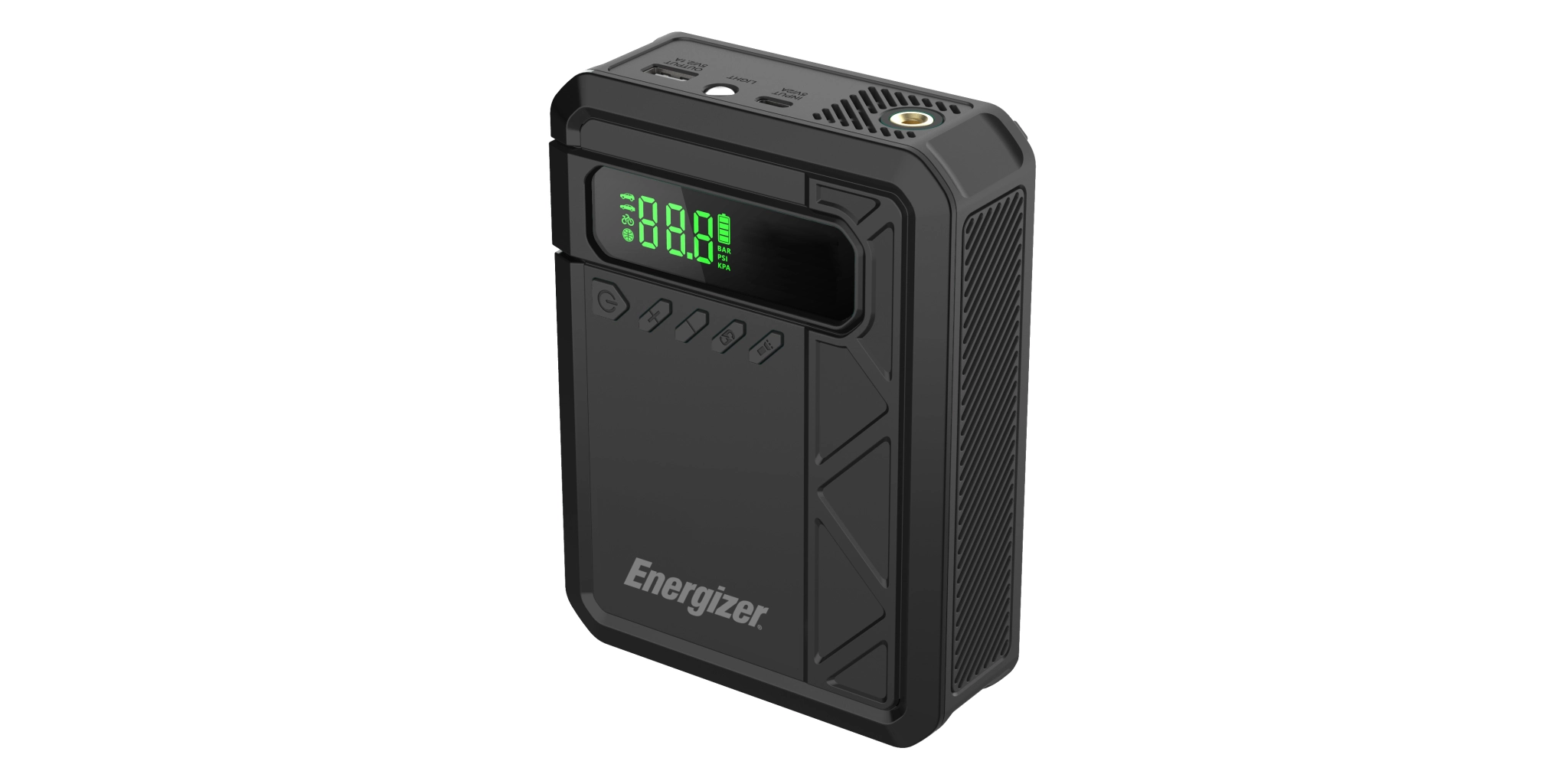 Energizer dækpumpe og starthjælp. Sort