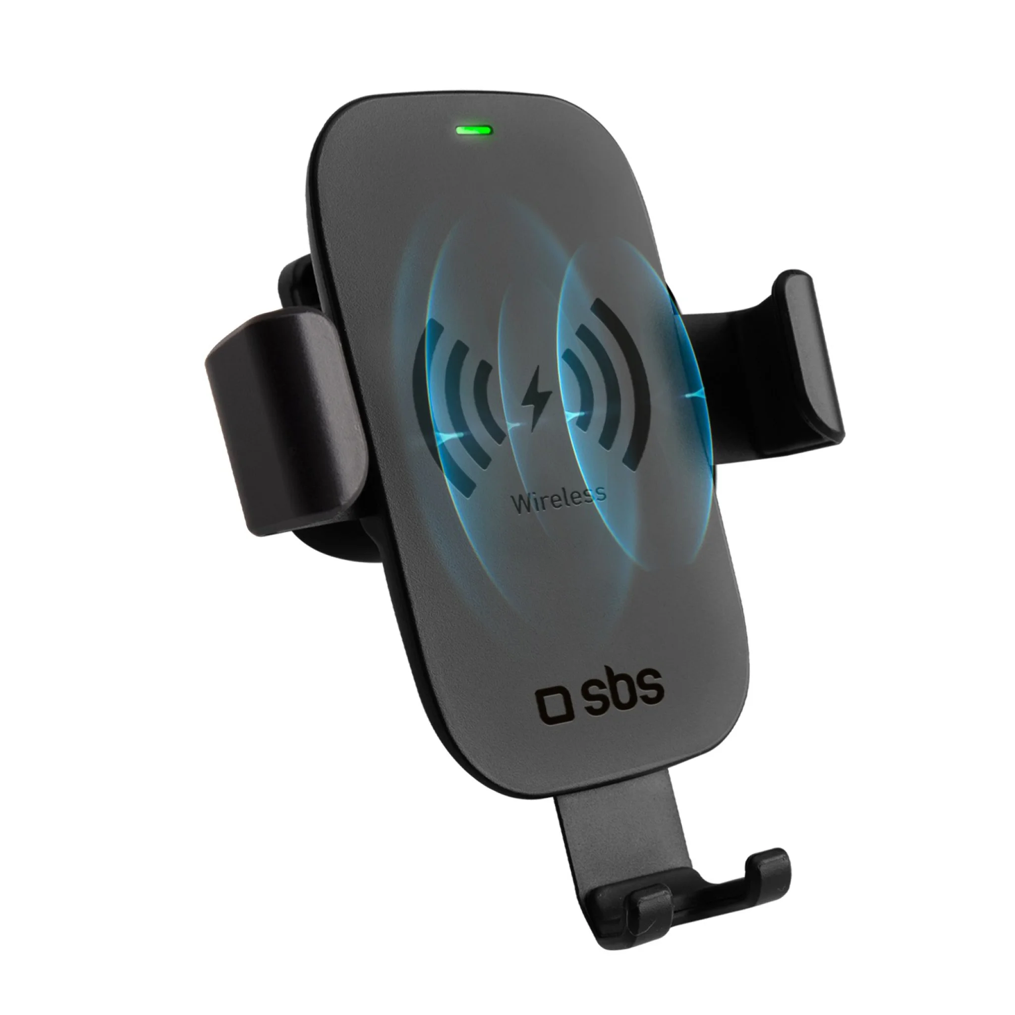 SBS mobilholder til biler med trådløs opladning. Sort