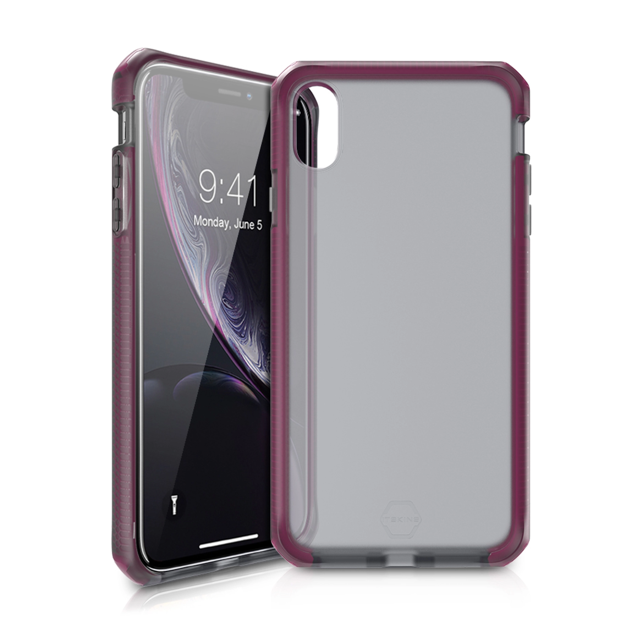ITSKINS SUPREME FROST cover til iPhone XR®. Smoke og fushia