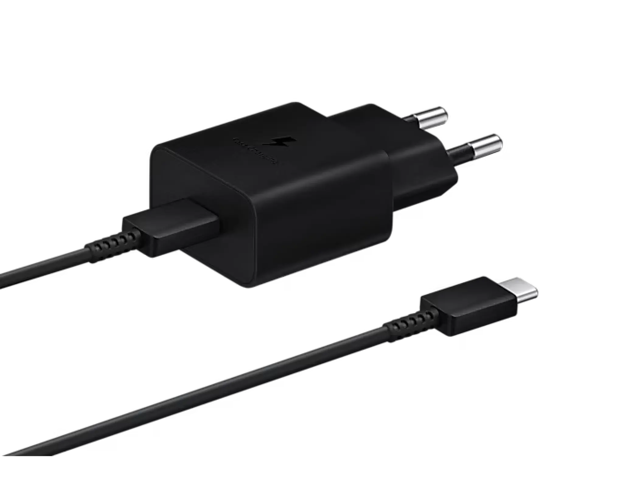 Samsung 240V USB-C oplader. 1m USB-C kabel. Sort