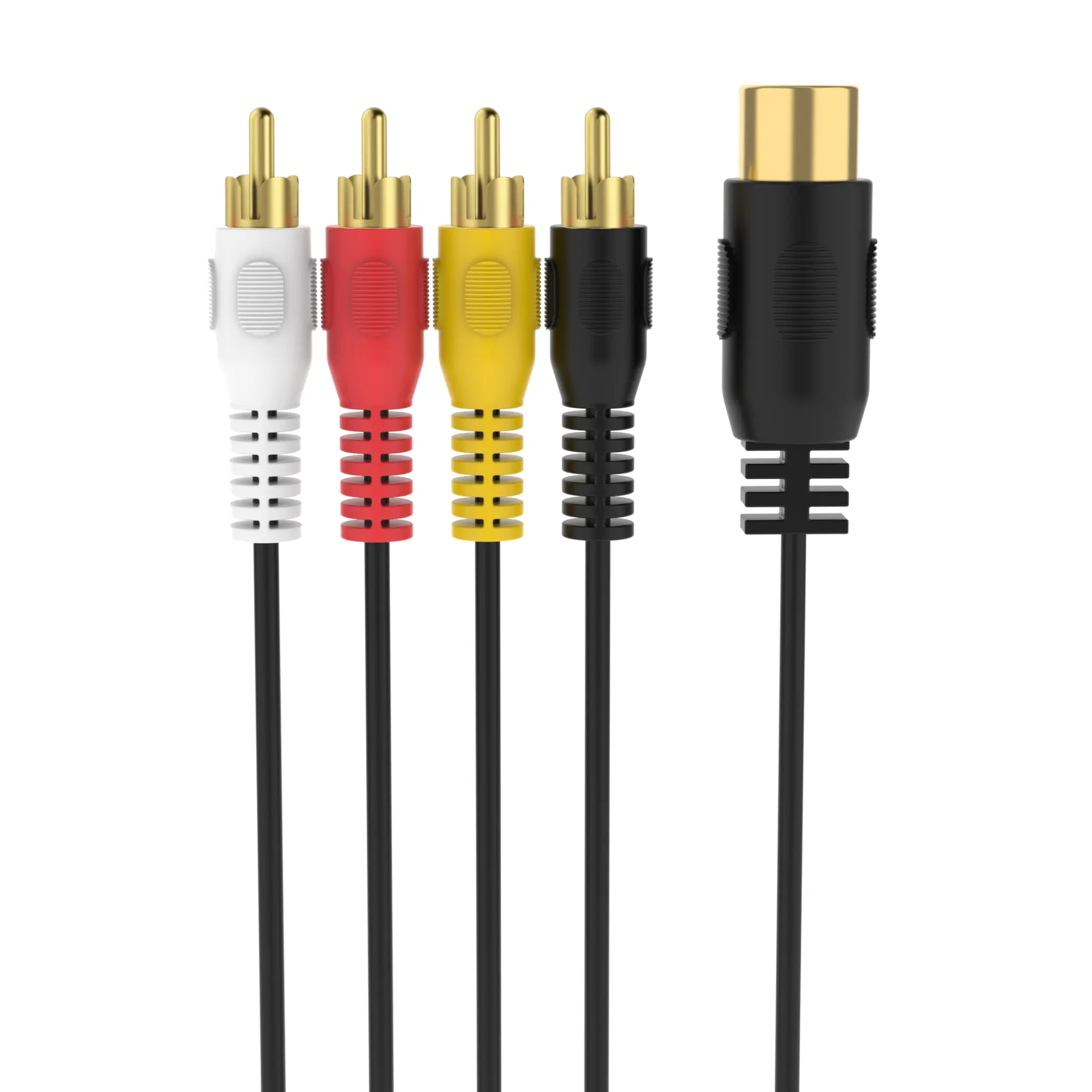 Sinox 5-pin DIN til 4 phono kabel. 1m. Sort