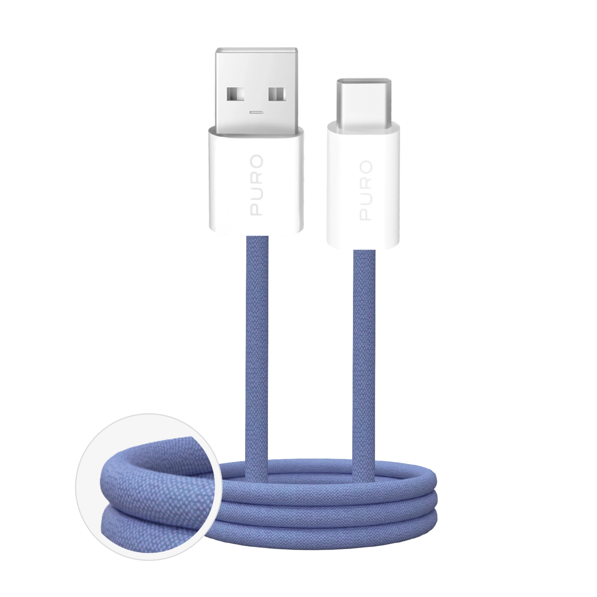 PURO Fabrik 2.0 USB-A - USB-C opladnings- og synkroniseringskabel