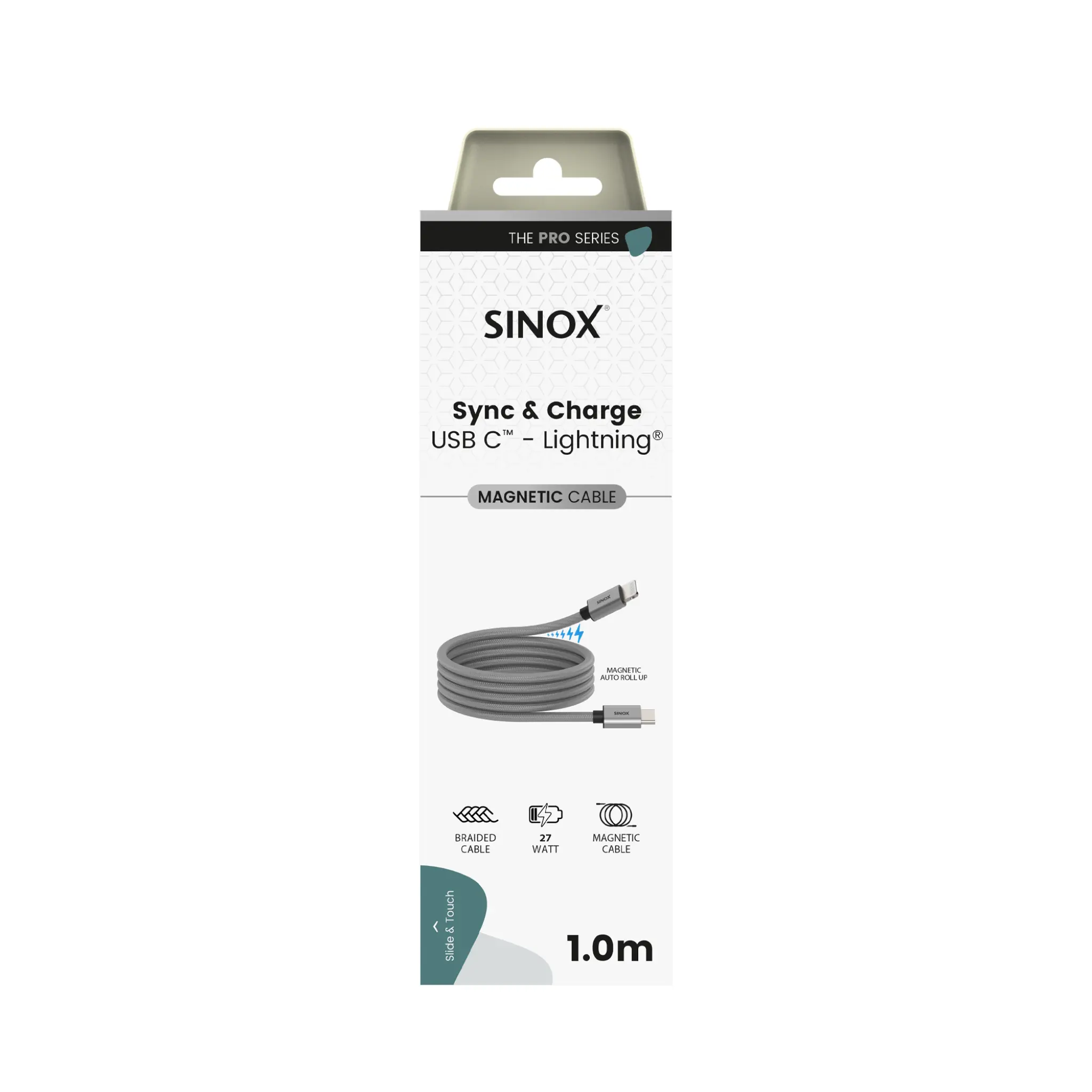 Sinox PRO USB C til Lightning magnetisk kabel. 1m. Grå Sinox PRO USB C til Lightning magnetisk kabel. 1m. Grå
