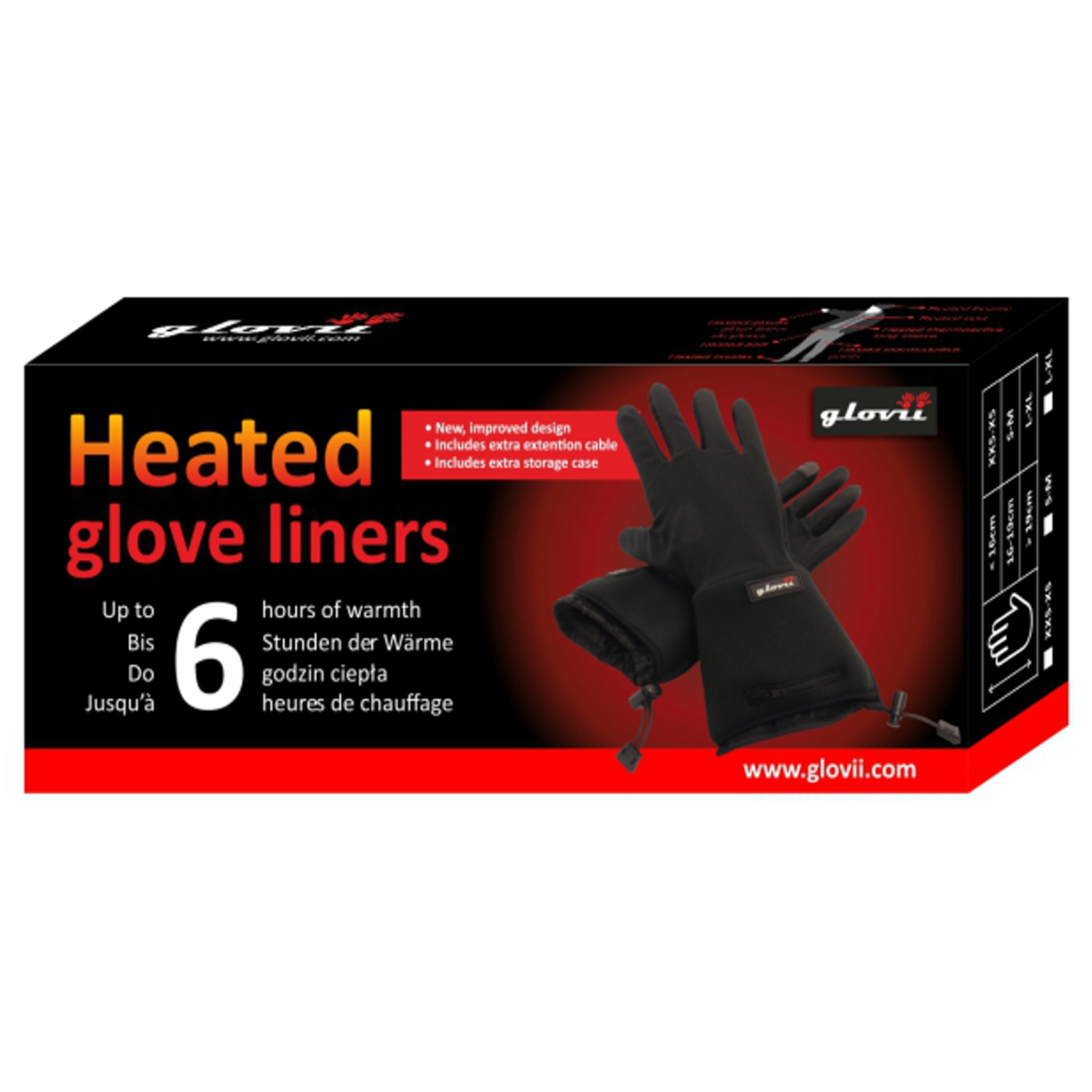 Glovii opvarmede universalhandsker XL. Rød Glovii opvarmede universalhandsker XL. Rød