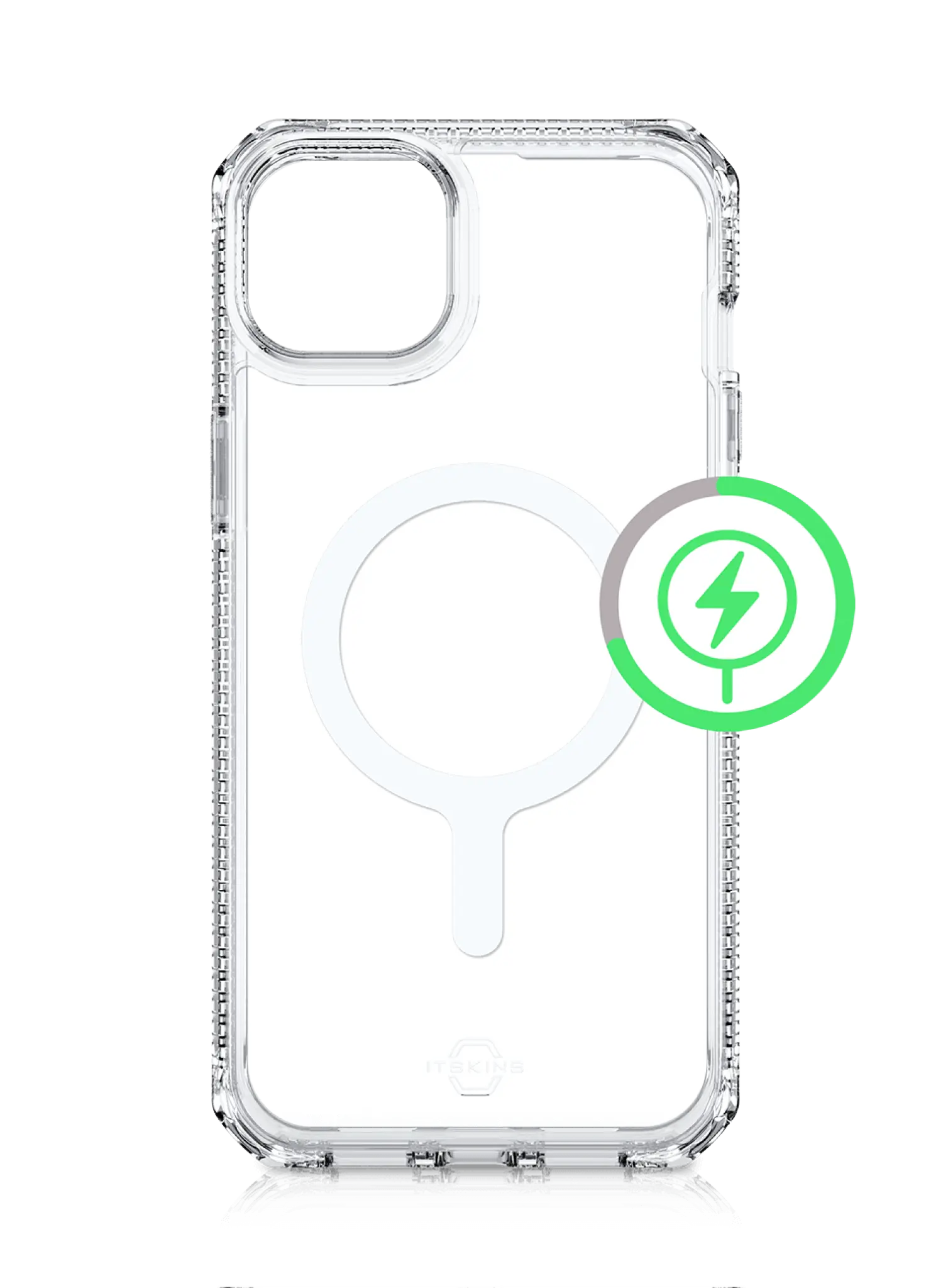ITSKINS HYBRID MAGSAFE CLEAR cover til iPhone 14 Plus®. Gennemsigtig