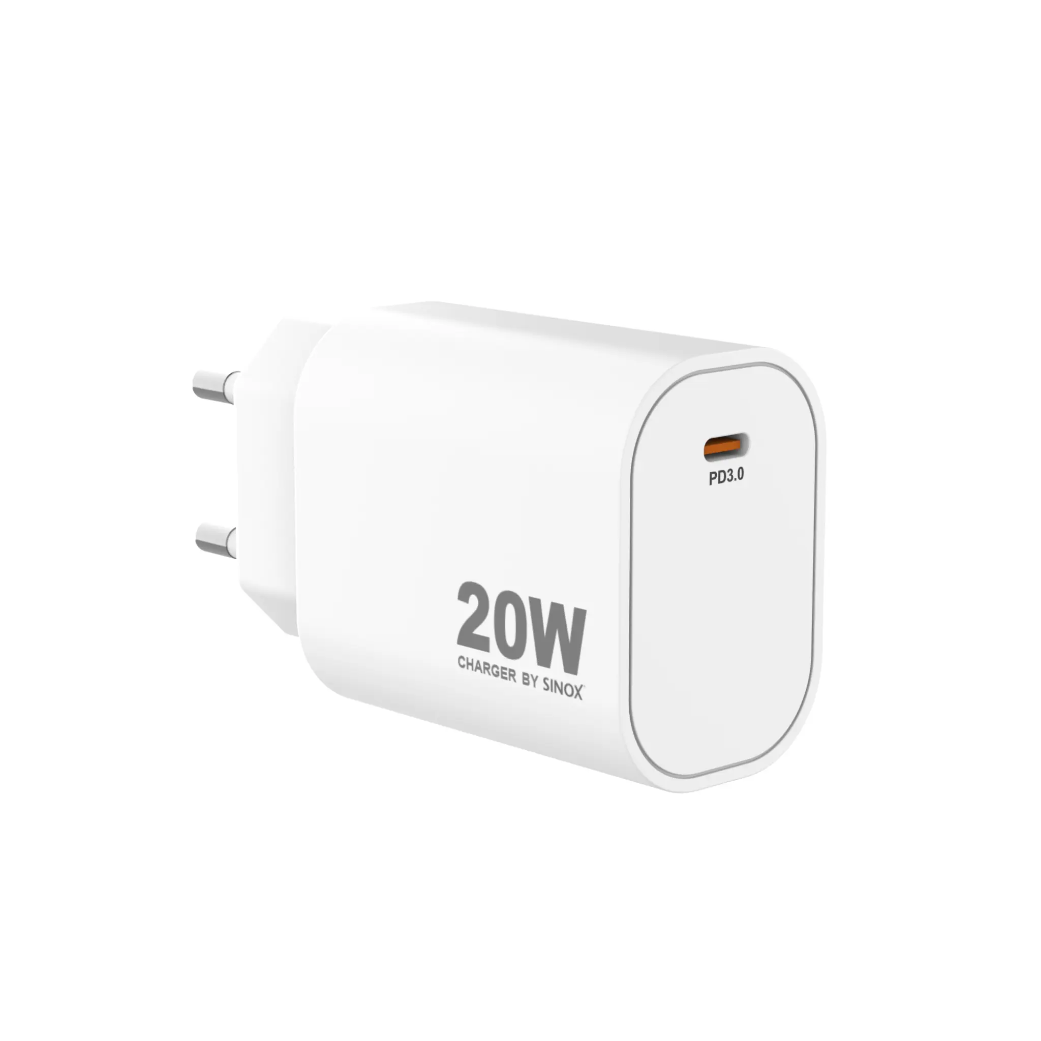 Sinox 230V USB-C PD oplader 20W. Hvid