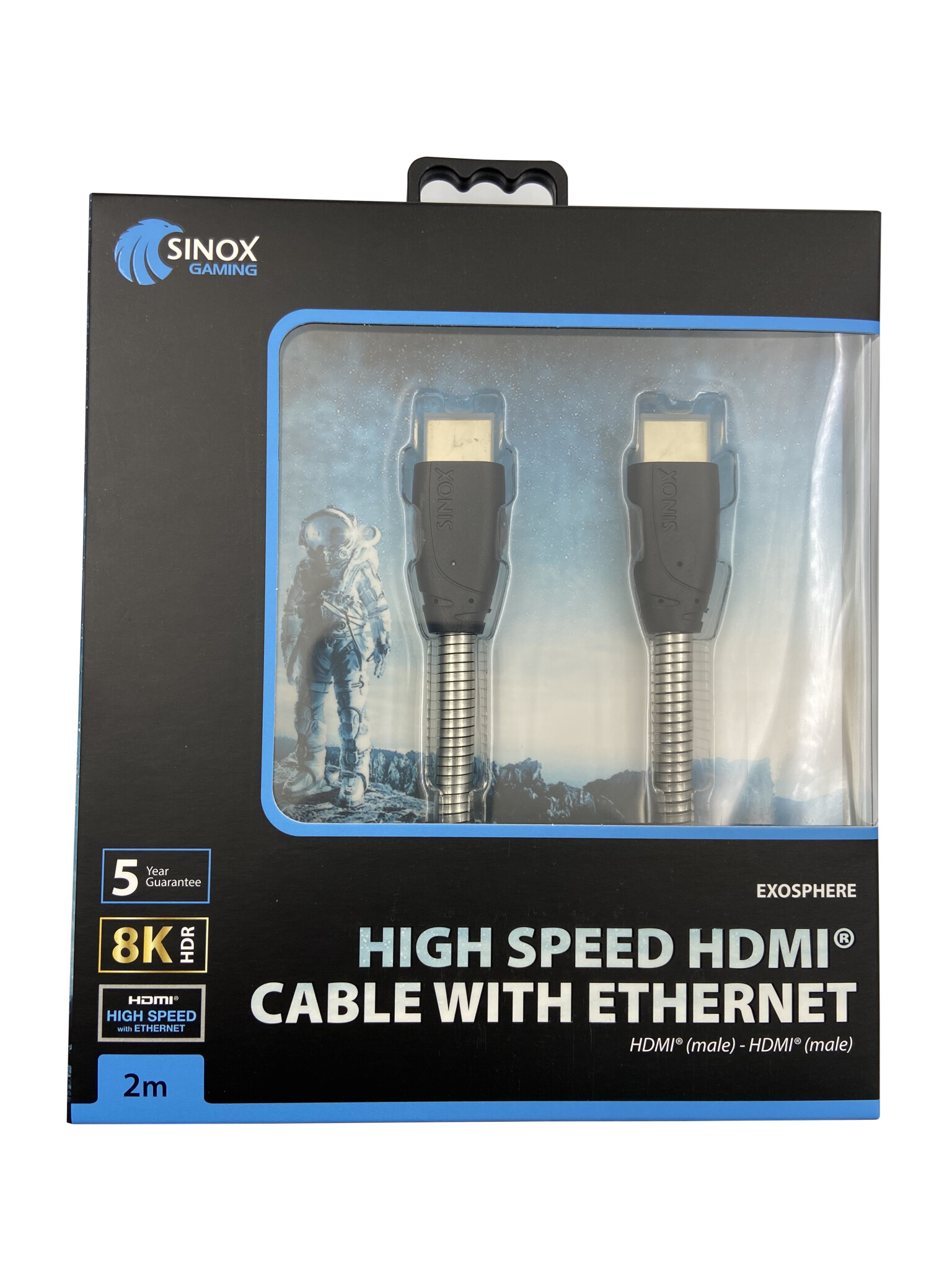 Sinox Gaming HDMI™ kabel 8K60Hz+E. 2m. Stål