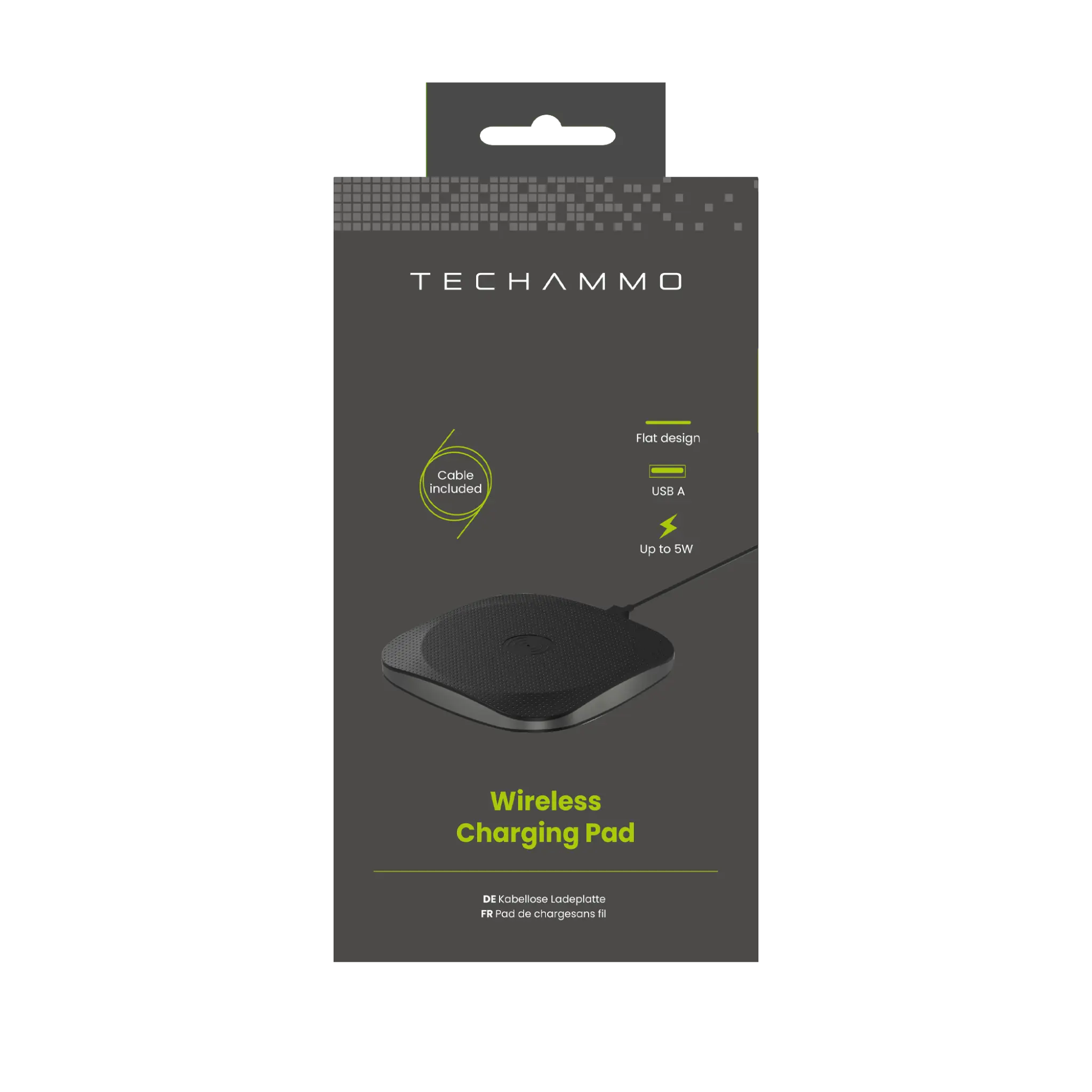 Techammo trådløs 5W oplader. Sort