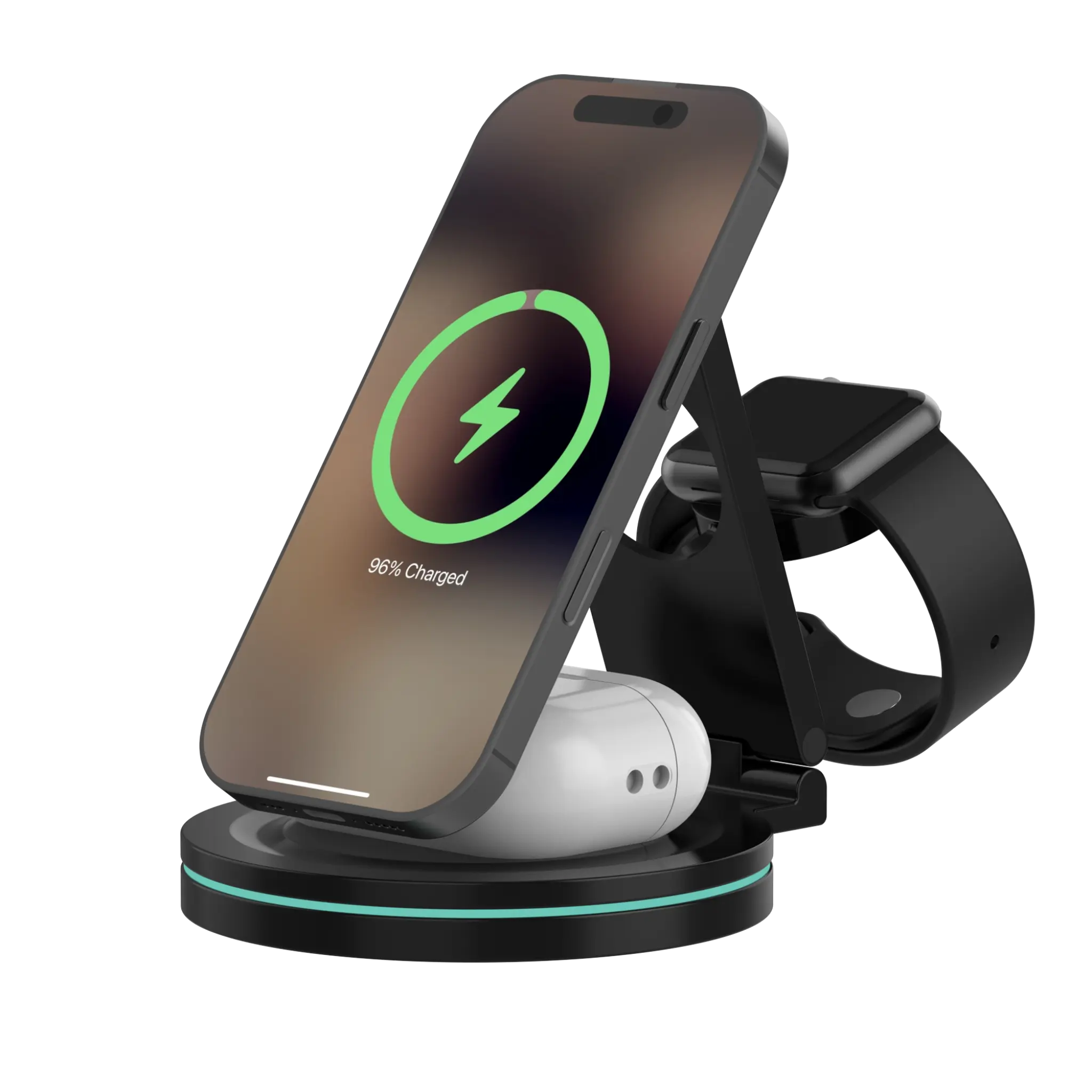 Sinox PRO 3-i-1 trådløs 15W opladerstand. Sort Sinox PRO 3-i-1 trådløs 15W opladerstand. Sort