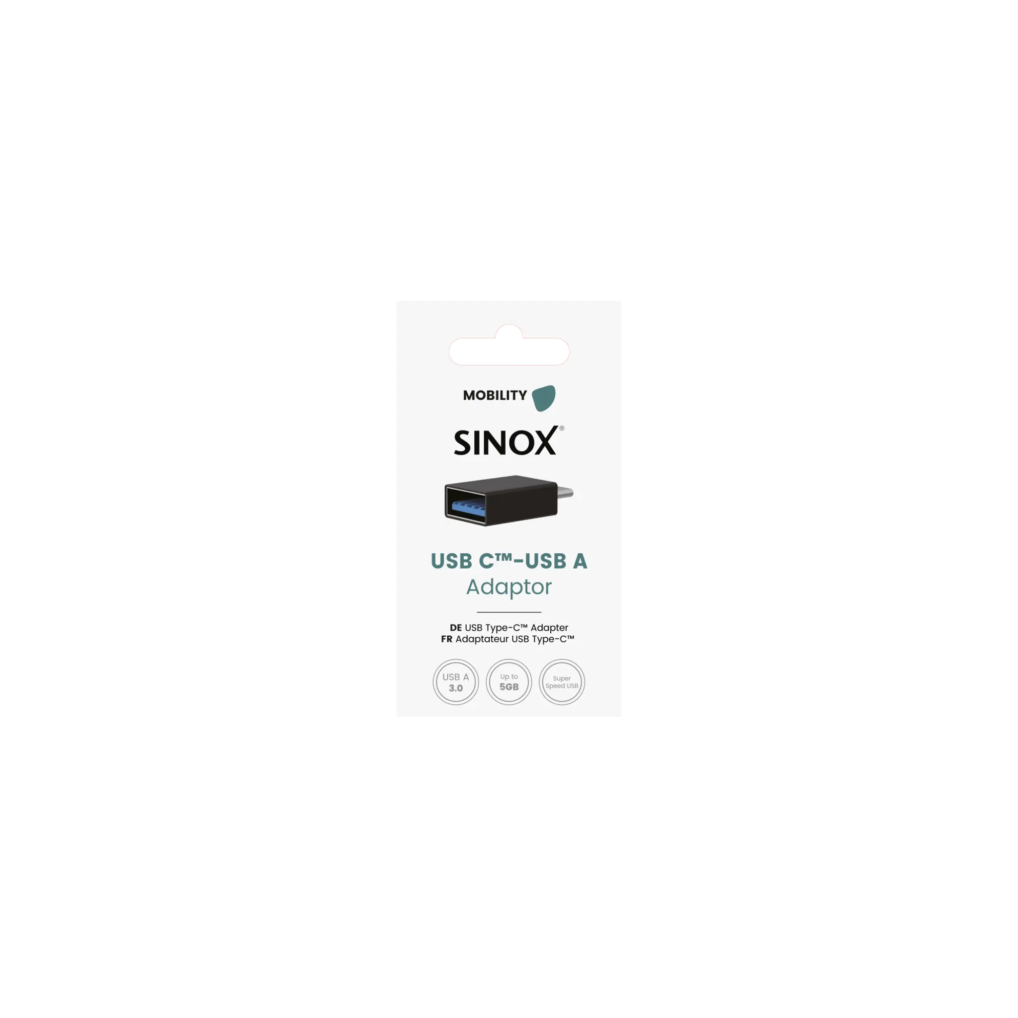 Sinox USB C - USB A adapter. Sort