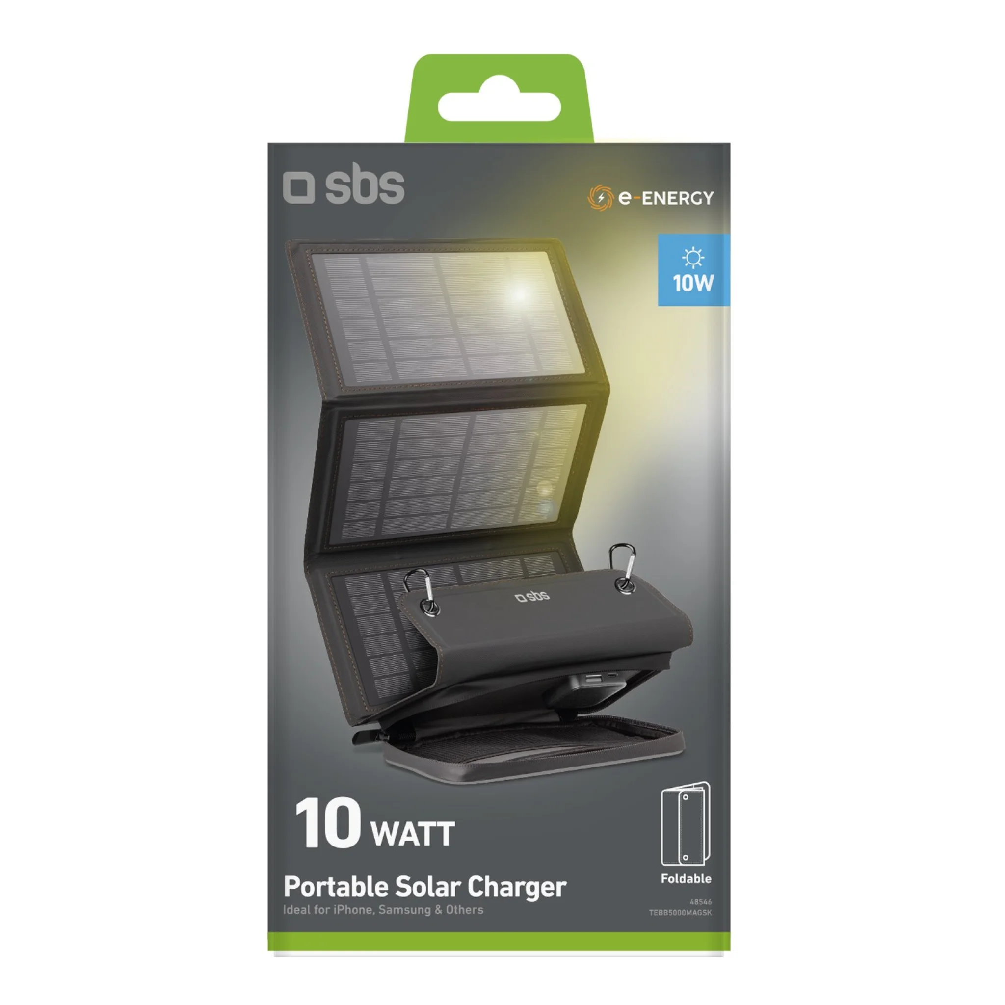 SBS transportabel oplader med solceller. 10W