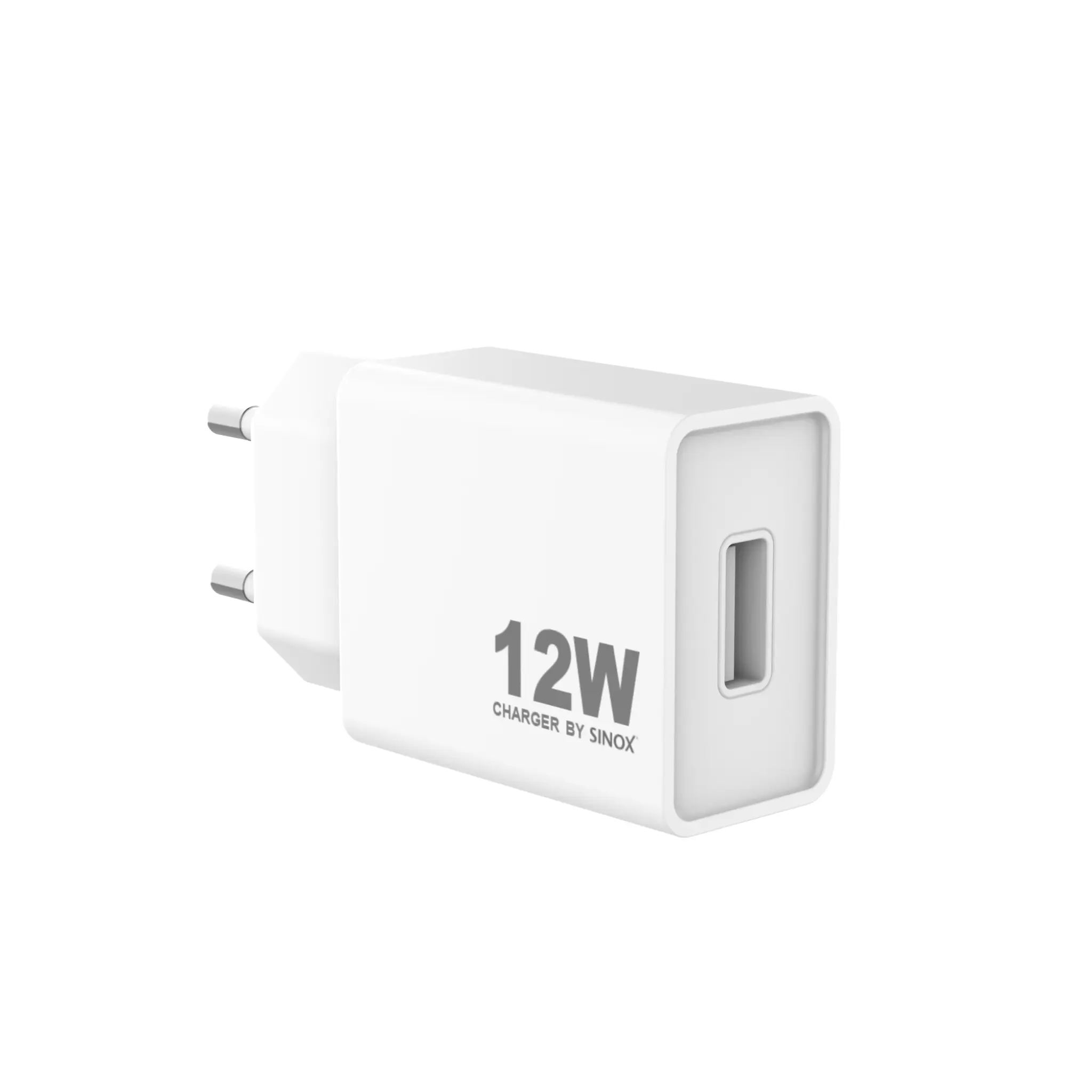 Sinox 230V USB-A oplader 12W. Hvid