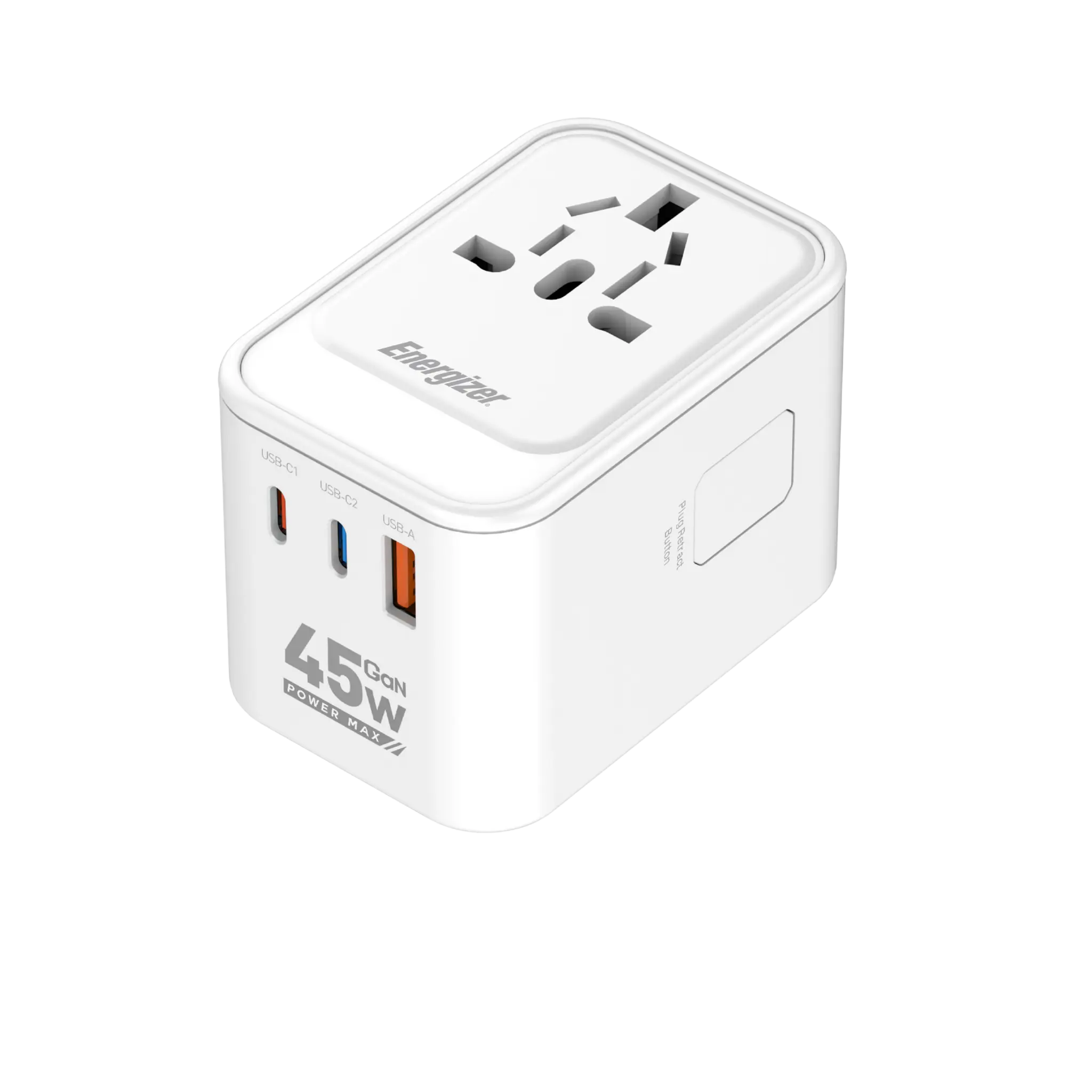 Energizer 45W dobbelt USB-C og USB-A rejseoplader