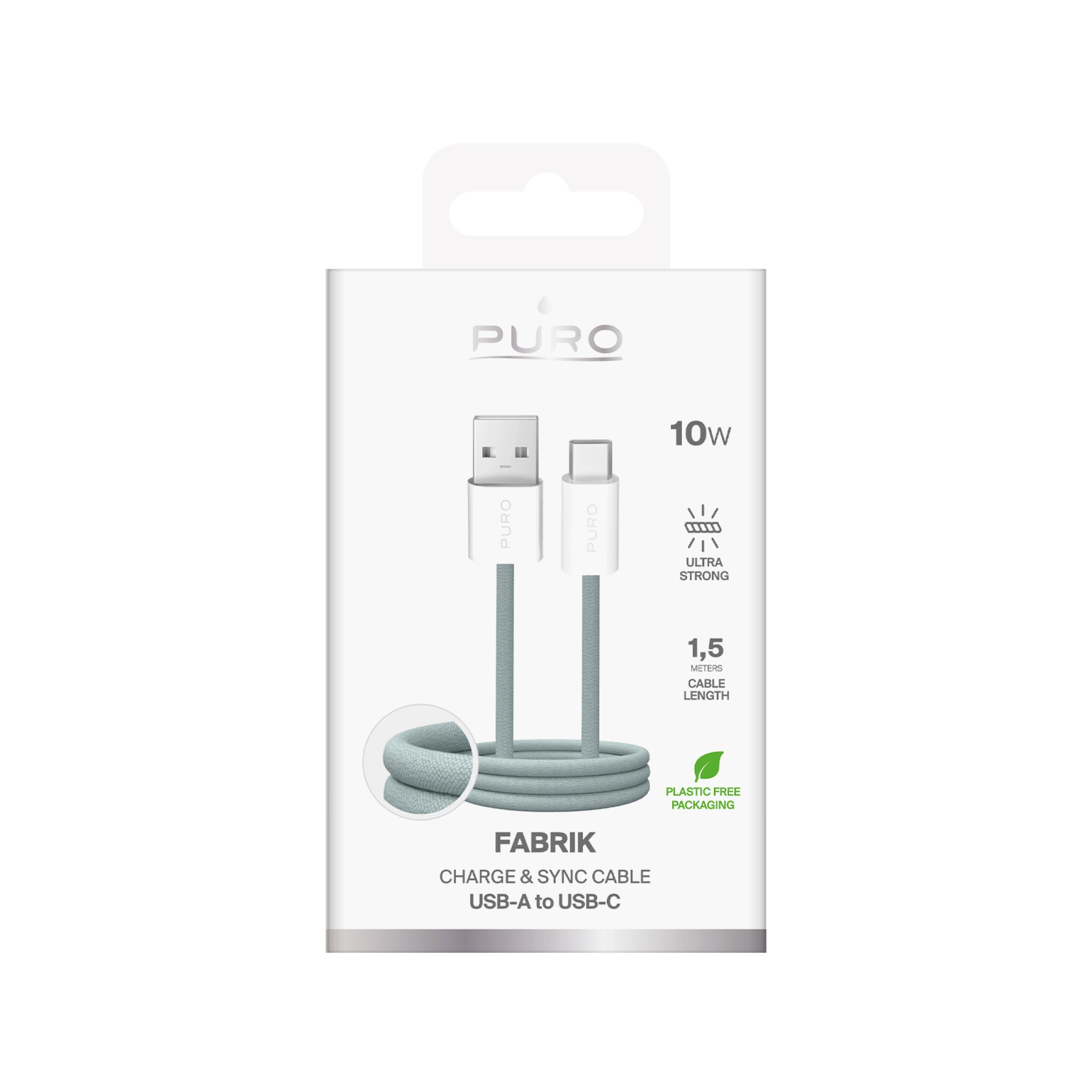 PURO Fabrik 2.0 USB-A - USB-C opladnings- og synkroniseringskabel