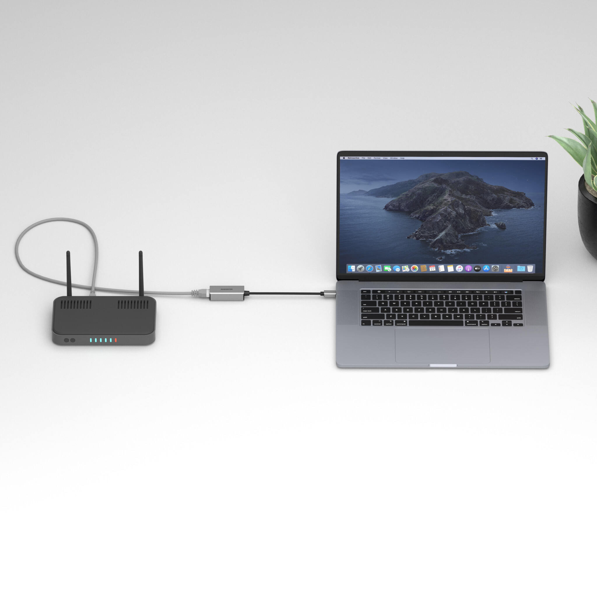 Marmitek USB-C til Ethernet adapter. 0,15m