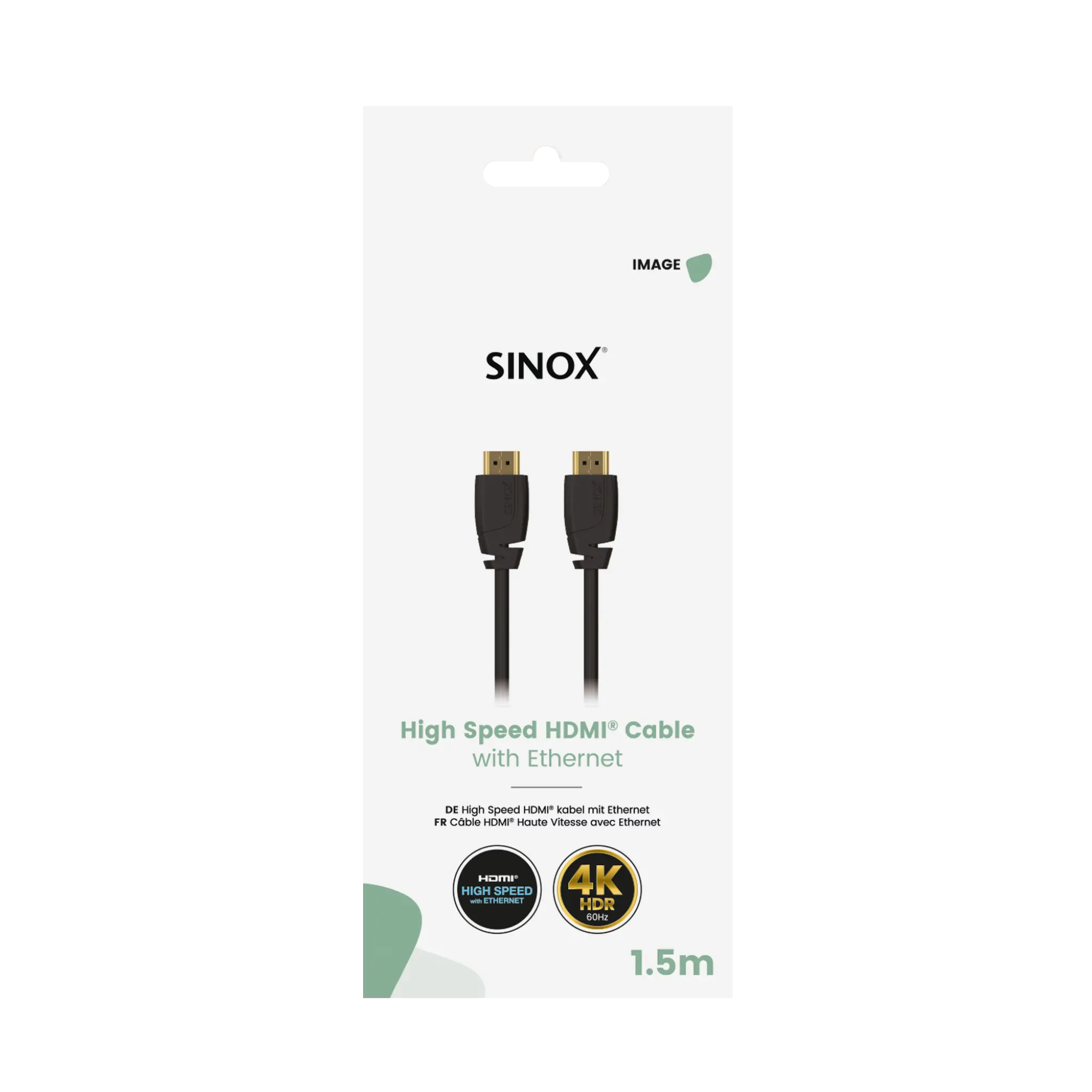 Sinox HDMI™ kabel 4K60Hz+E. 1,5m. Sort