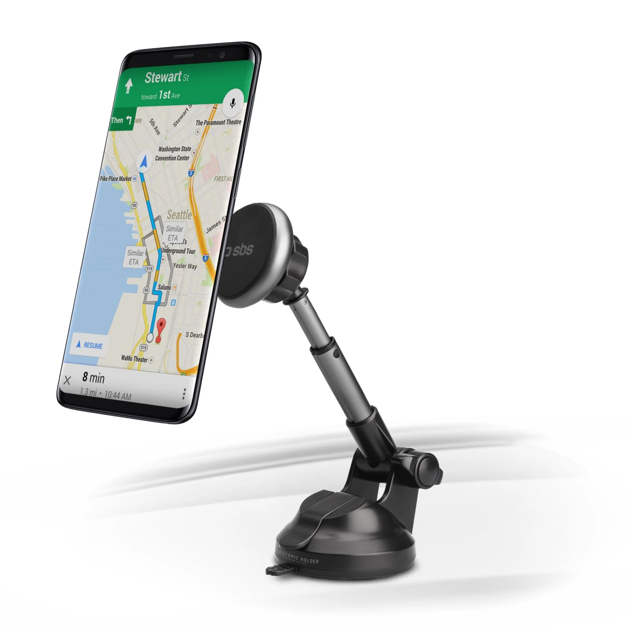 SBS mobilholder med teleskopisk arm til biler