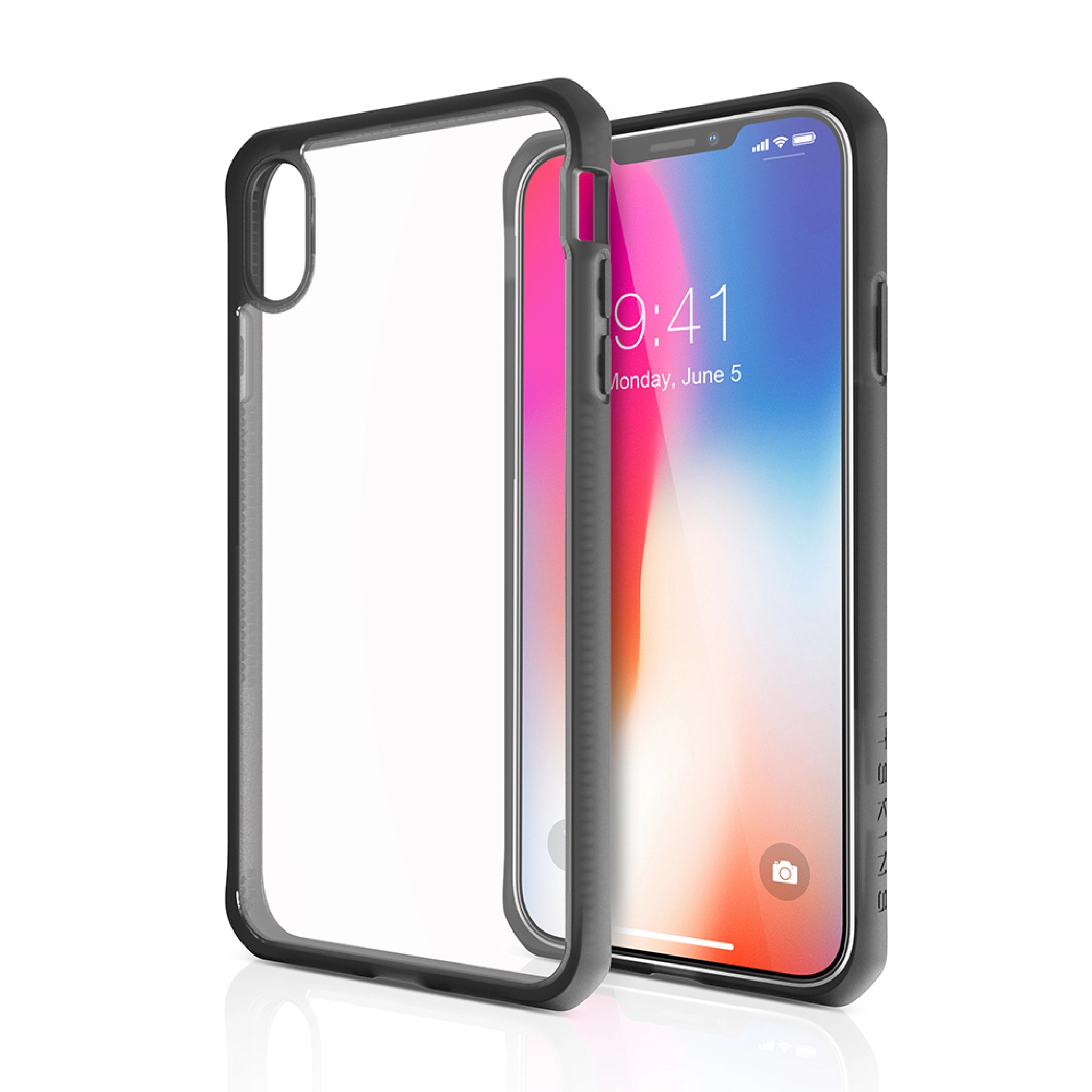 ITSKINS HYBRID FROST cover til iPhone XS Max®. Sort og gennemsigtig