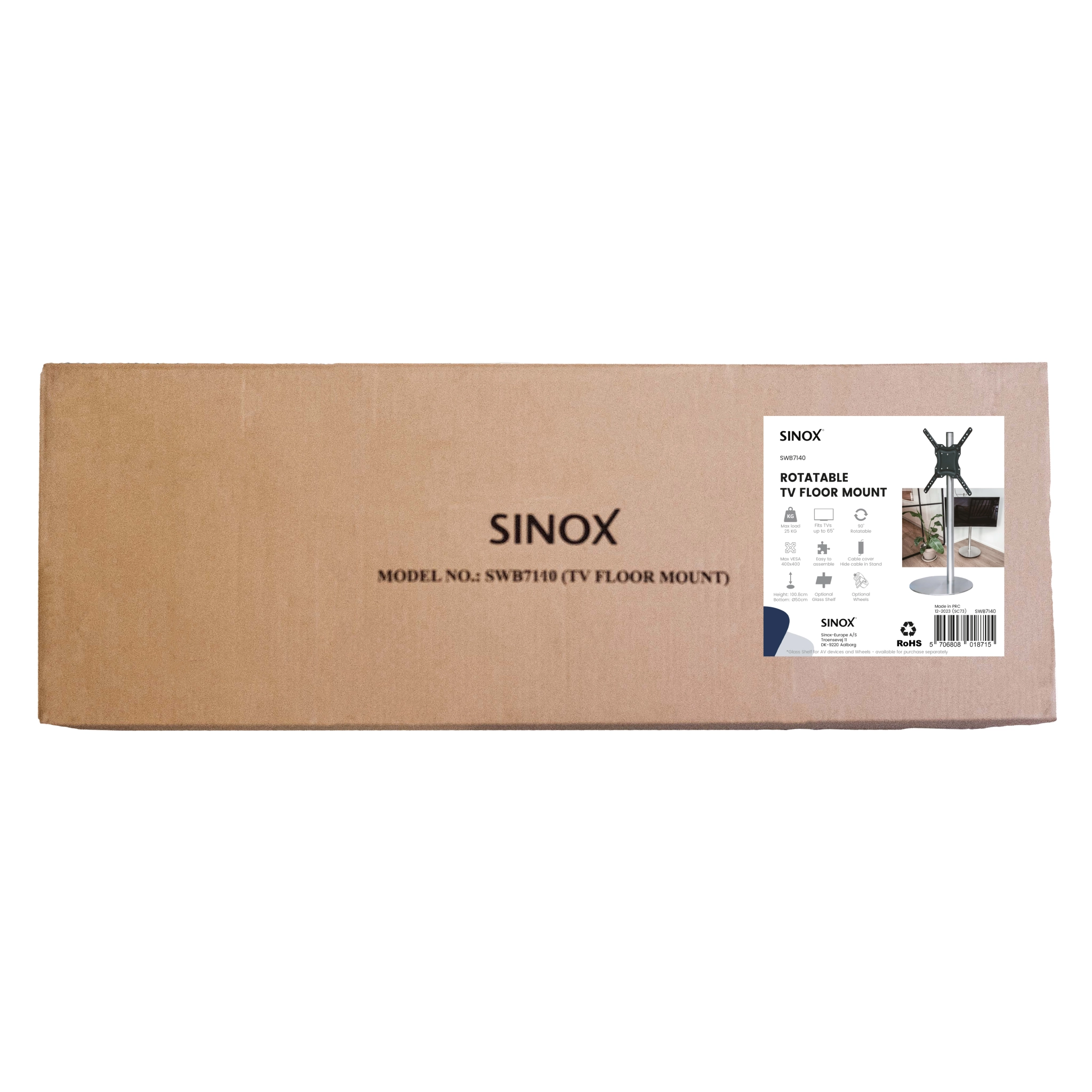 Sinox StandView TV gulvstand med drejbar top. 26"-65". Alu finish Sinox StandView TV gulvstand med drejbar top. 26"-65". Alu finish