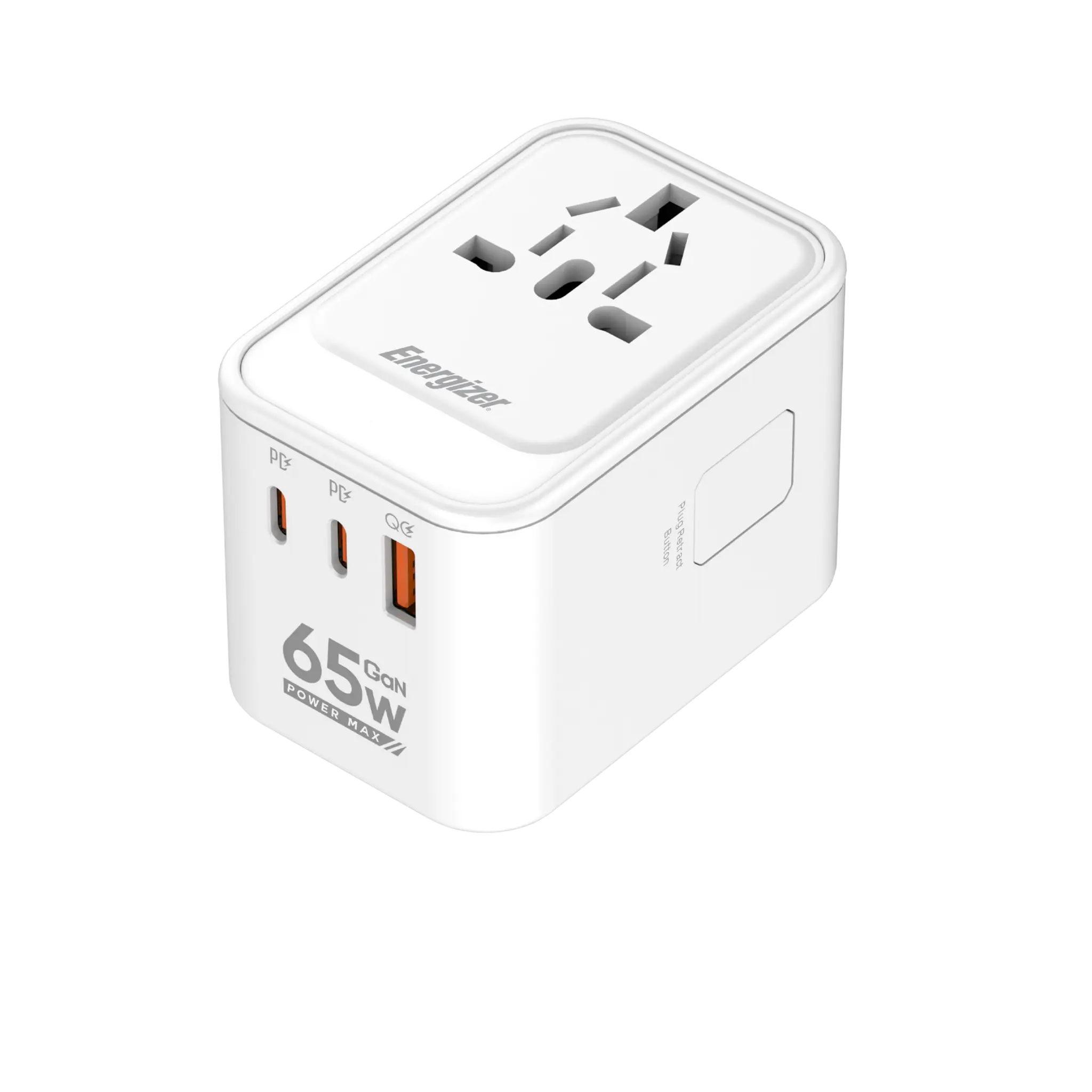 Energizer 65W dobbelt USB-C og USB-A rejseoplader