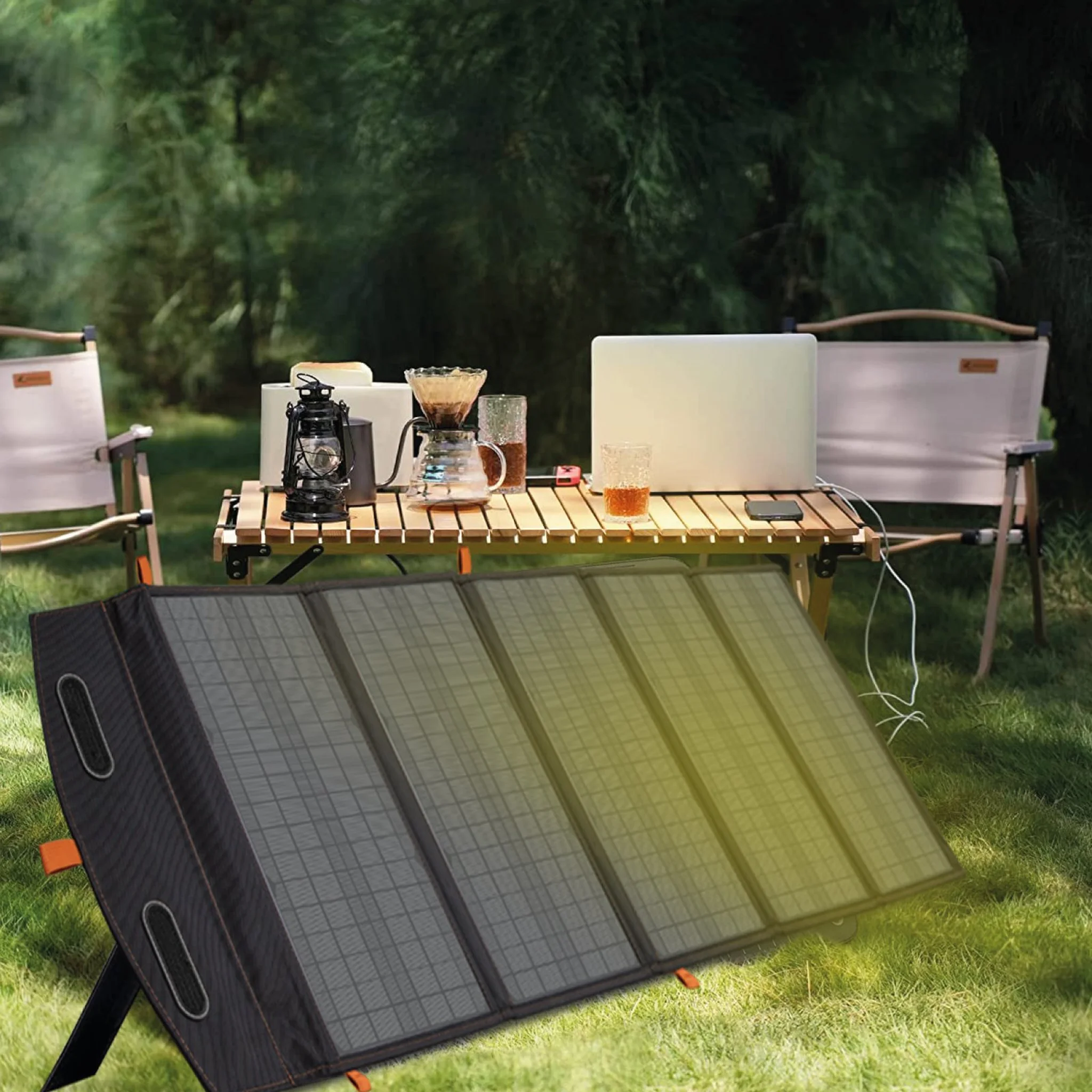 SBS transportabel oplader med solceller. 100W