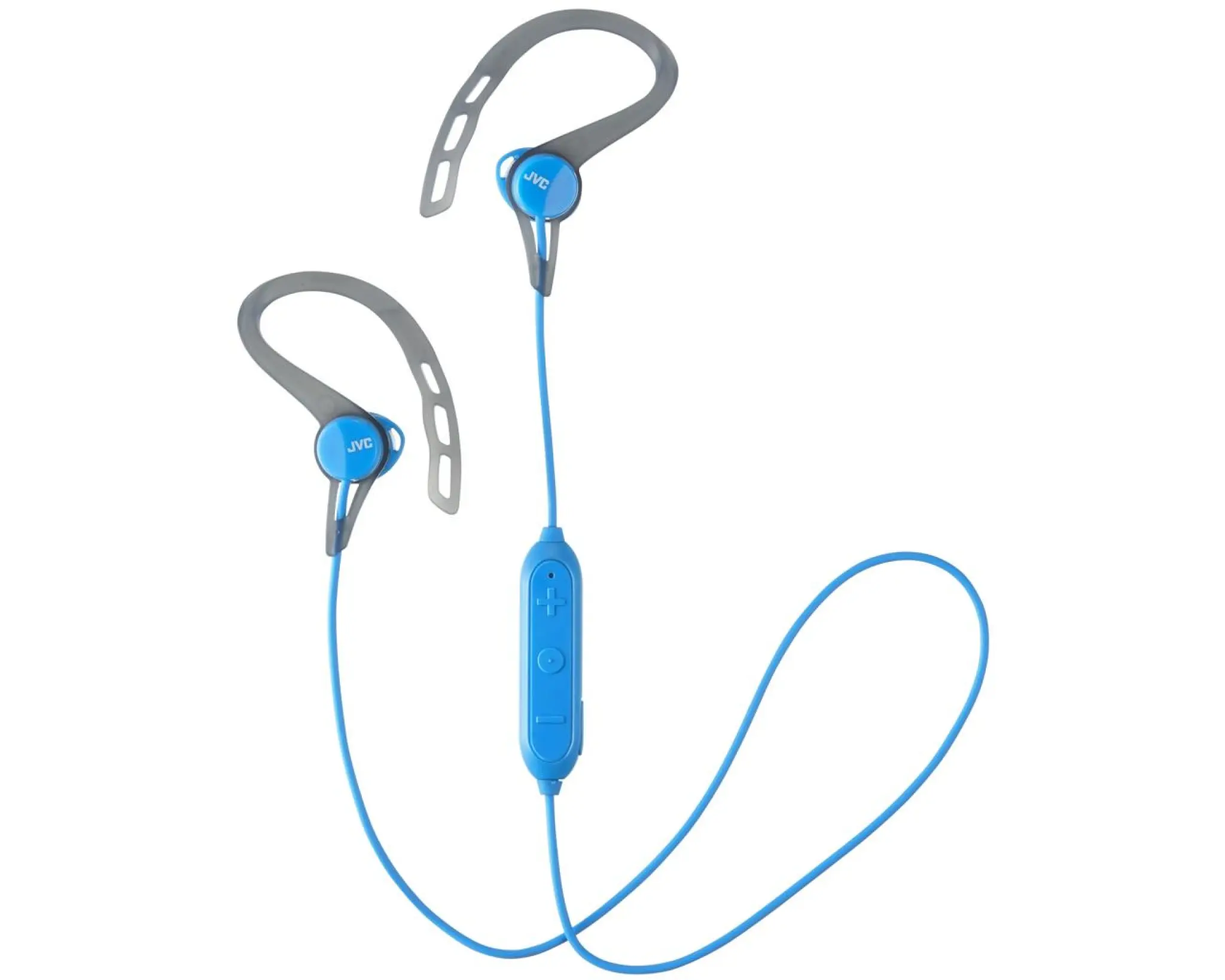 JVC trådløse in-ear høretelefoner til sport med fjernbetjening og mikrofon. Blå