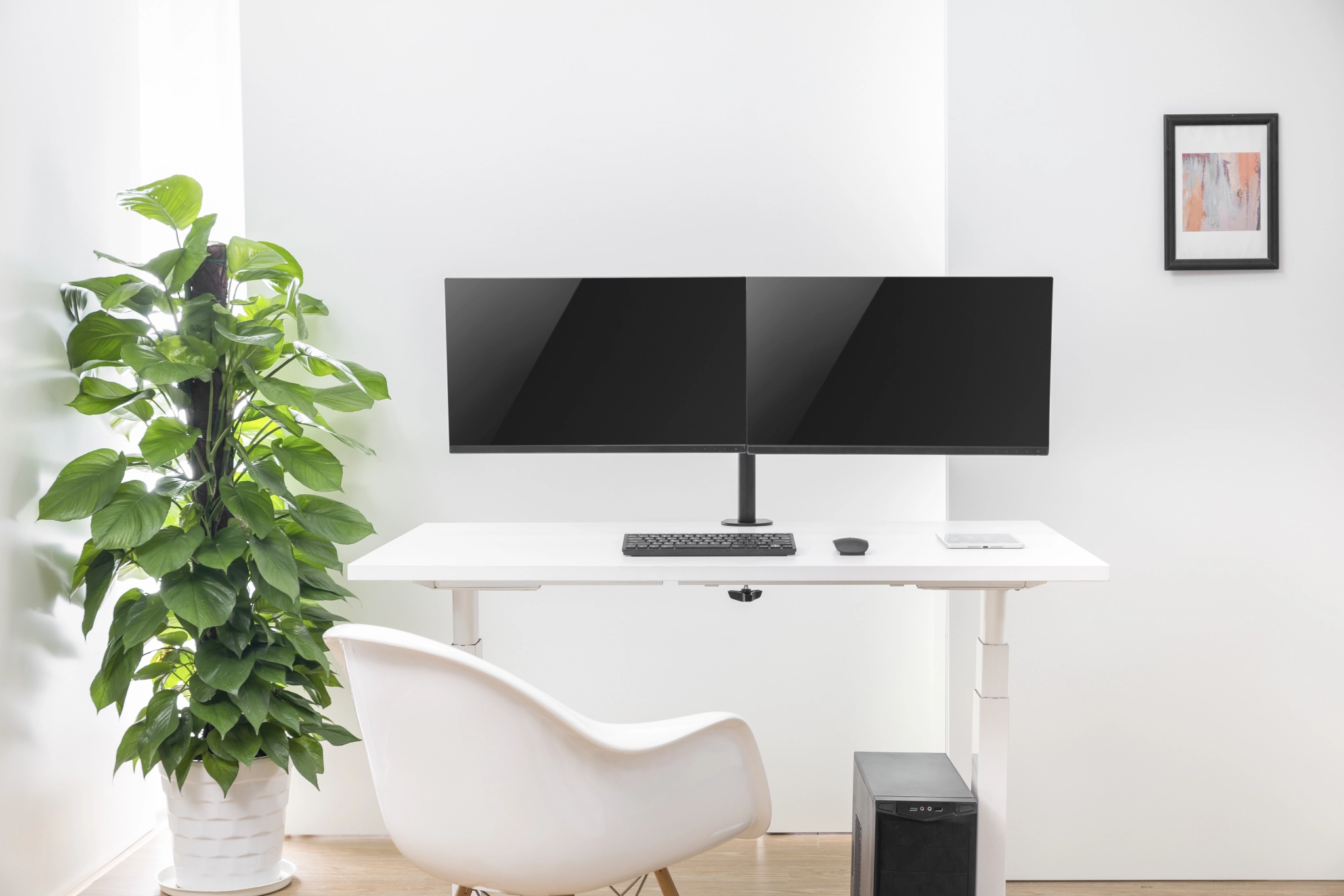 Sinox Office dobbelt skærm skrivebordsbeslag. Op til 32". Sort Sinox Office dobbelt skærm skrivebordsbeslag. Op til 32". Sort