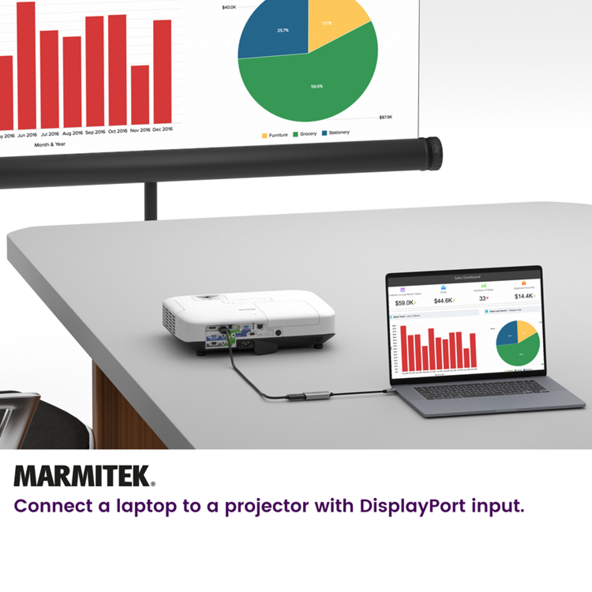 Marmitek USB-C til DisplayPort adapter. 0,15m