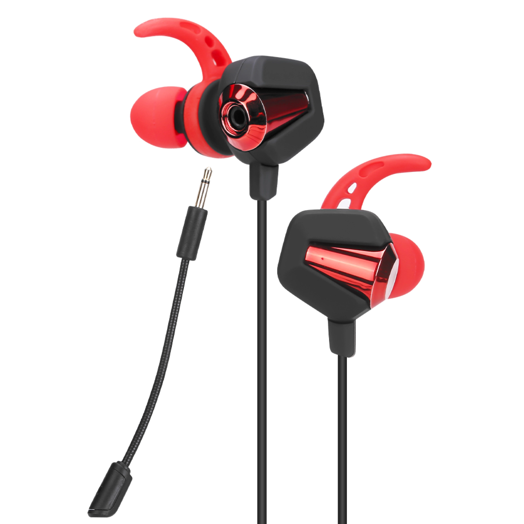 Marvo gaming in-ear headset. Sort/rød