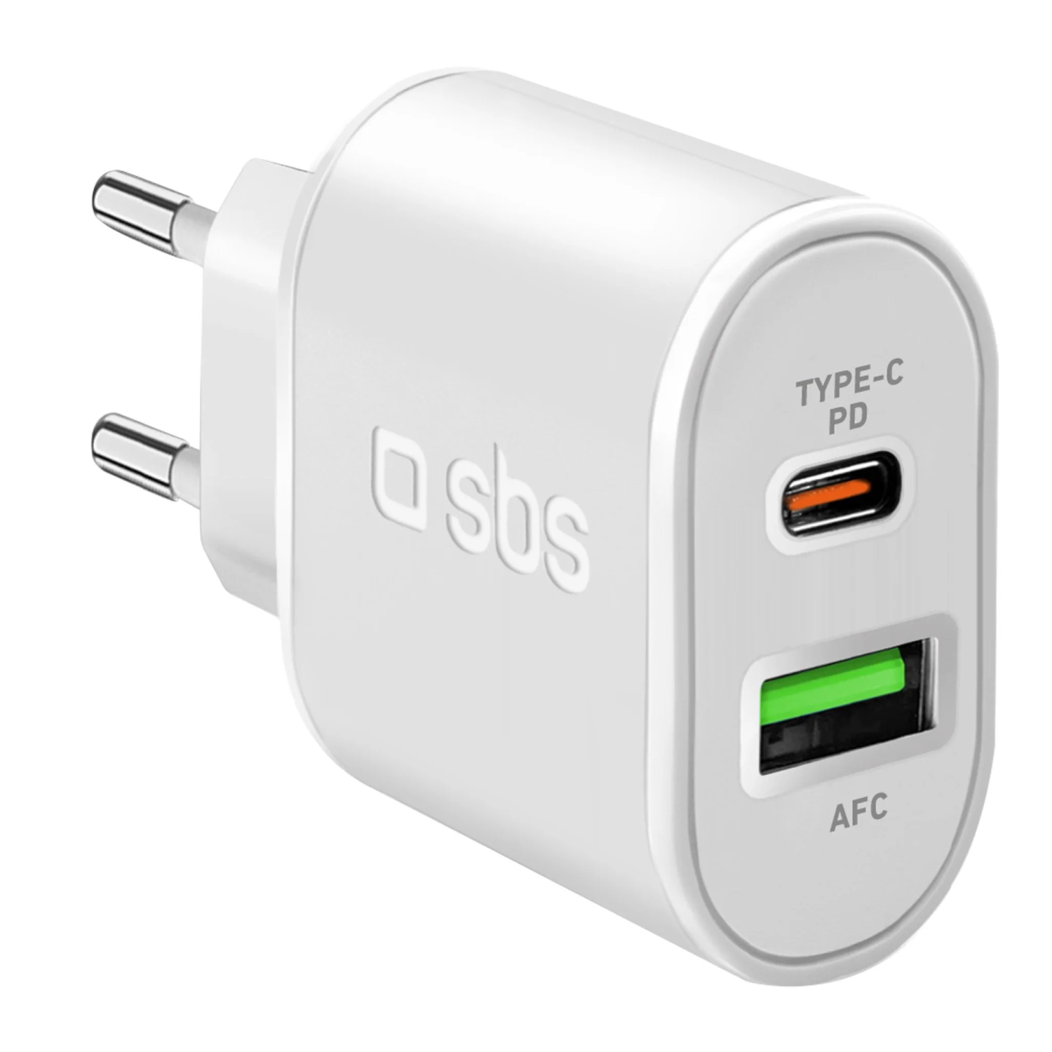 SBS 20W oplader. Hvid