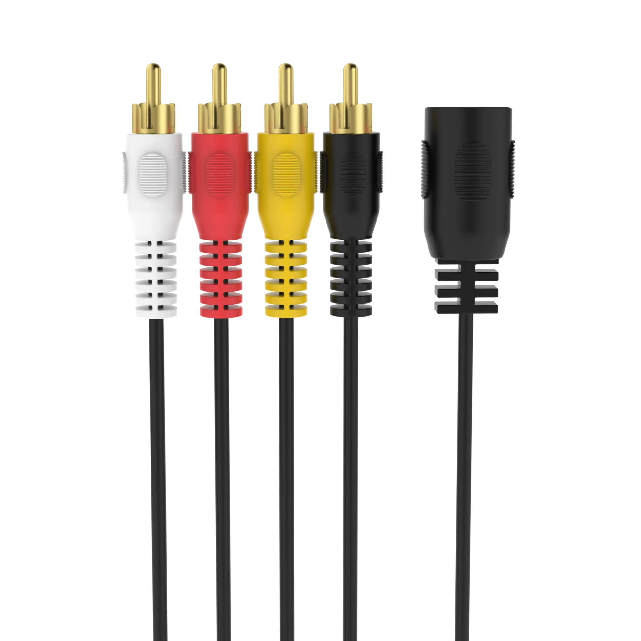 Sinox 5-pin DIN til 4 phono kabel. 0,2m. Sort