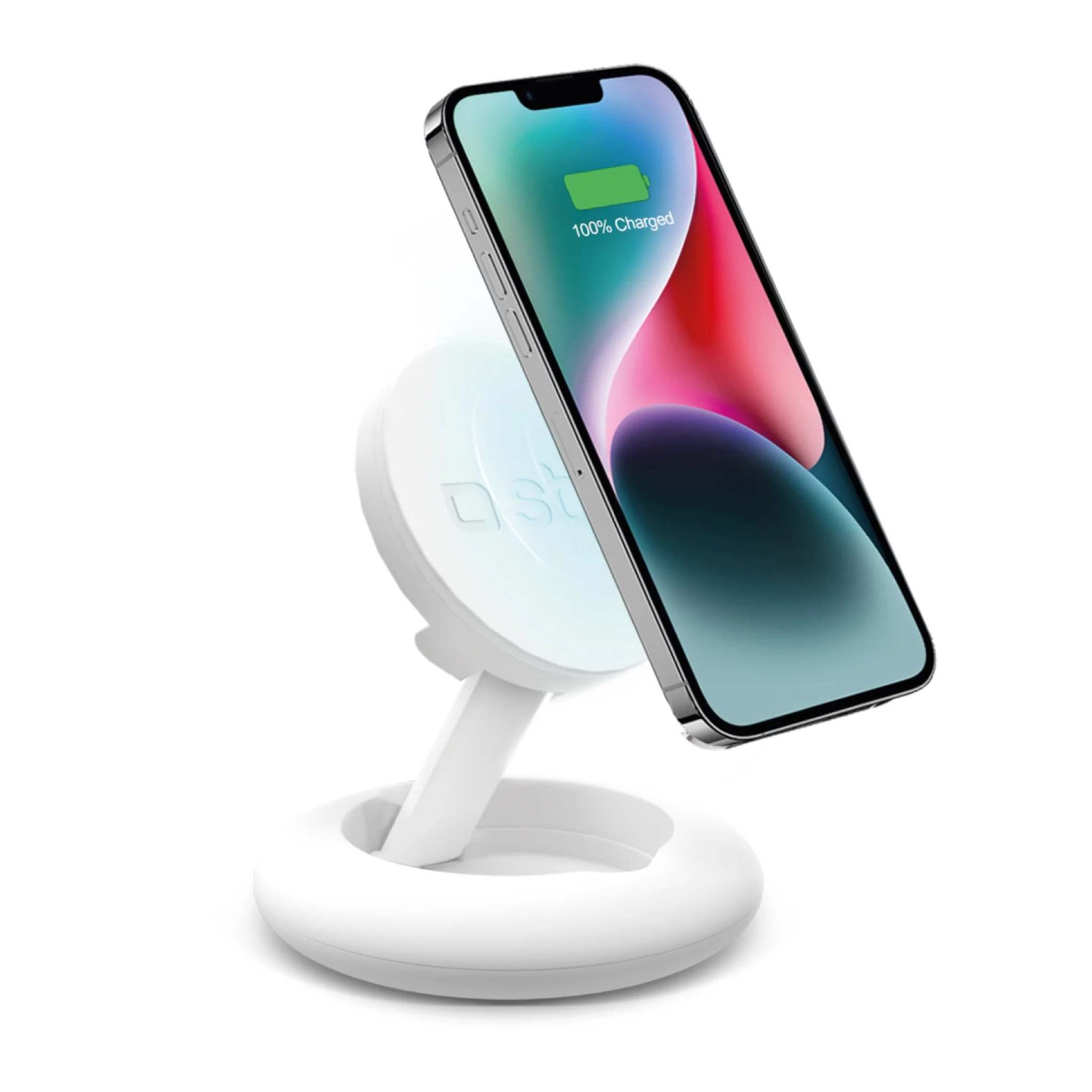 SBS mobilholder med trådløs opladning. Hvid
