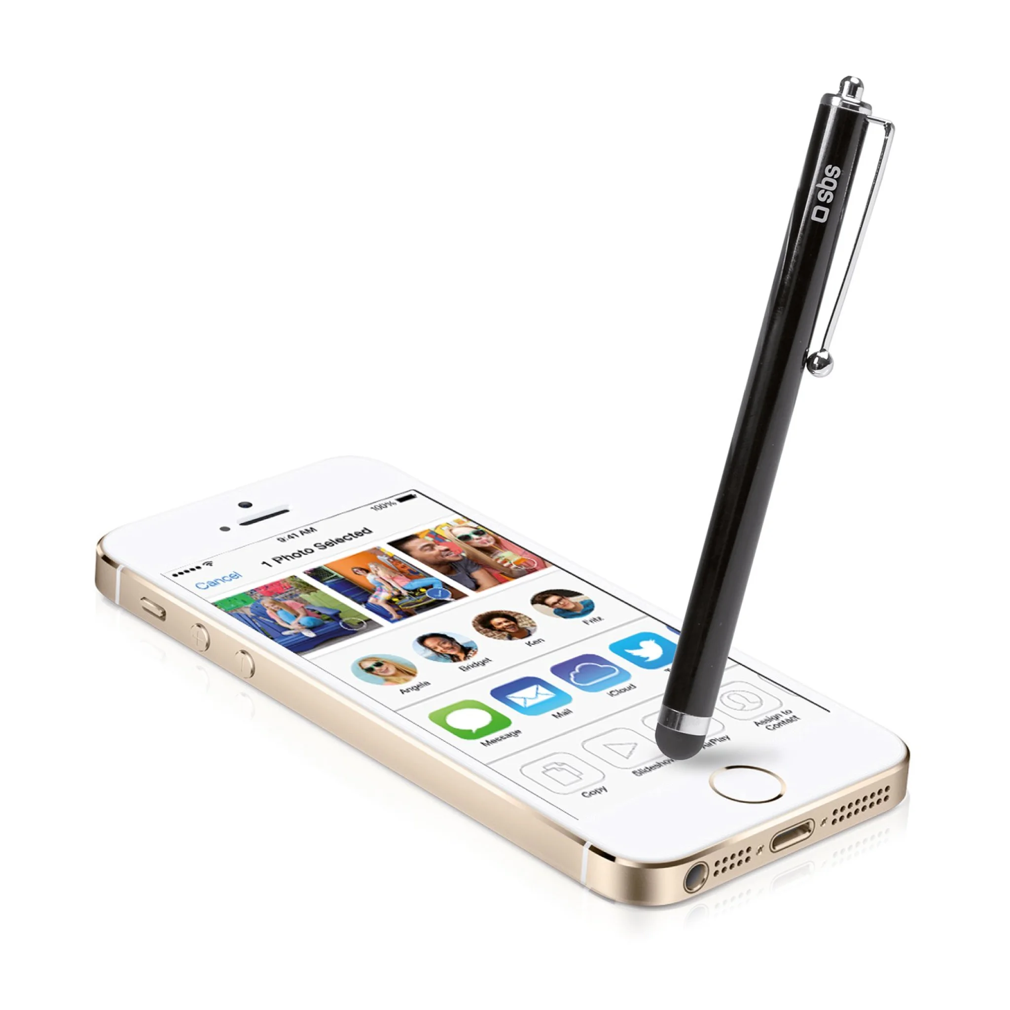 SBS stylus pen til mobil og tablet. Sort
