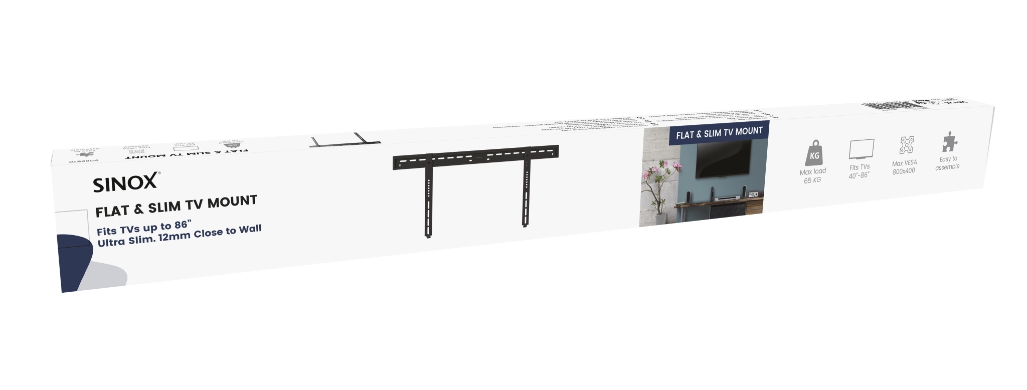 Sinox One TV vægbeslag. 40"-86". Sort