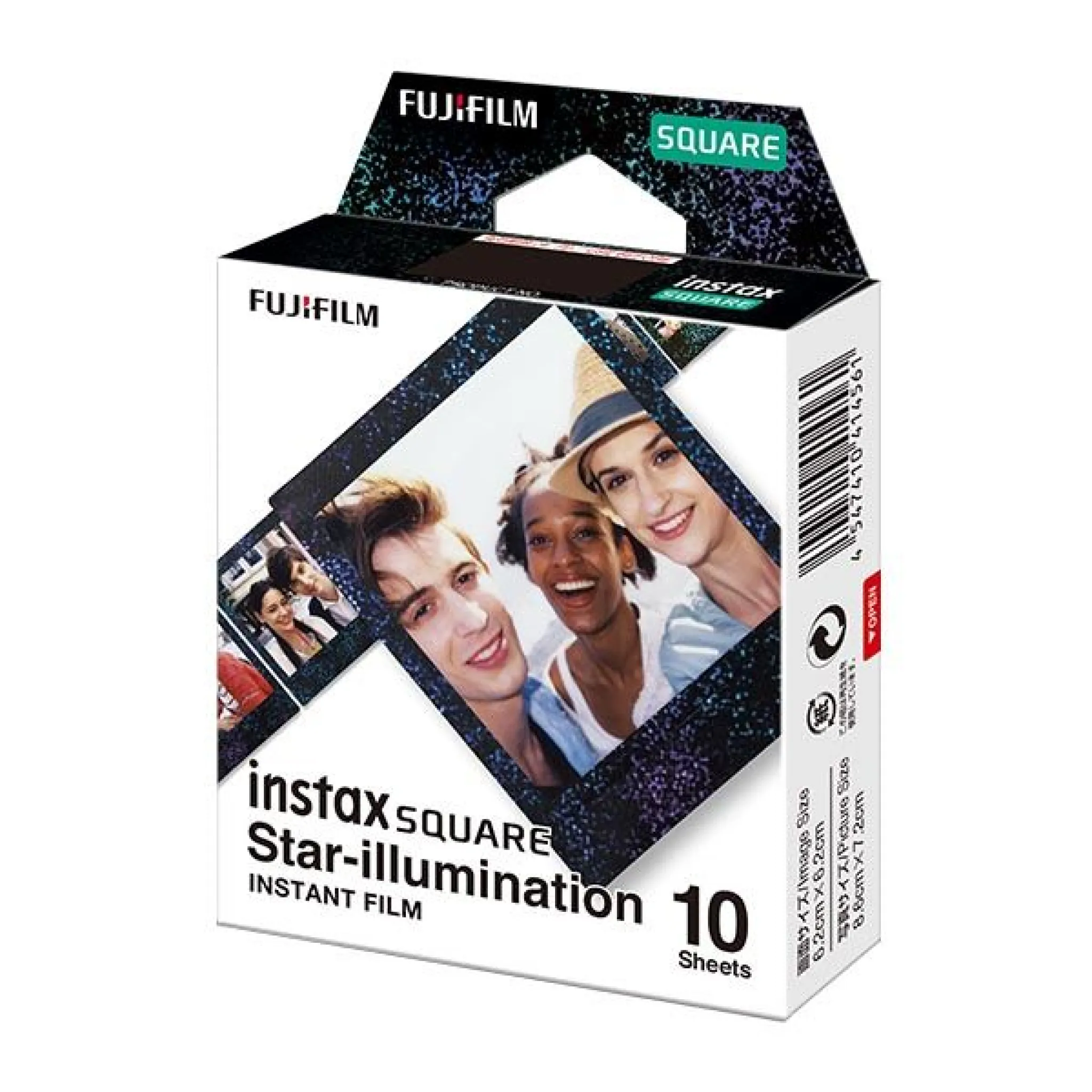 INSTAX Square film. 10 stykker. Sort med stjerner