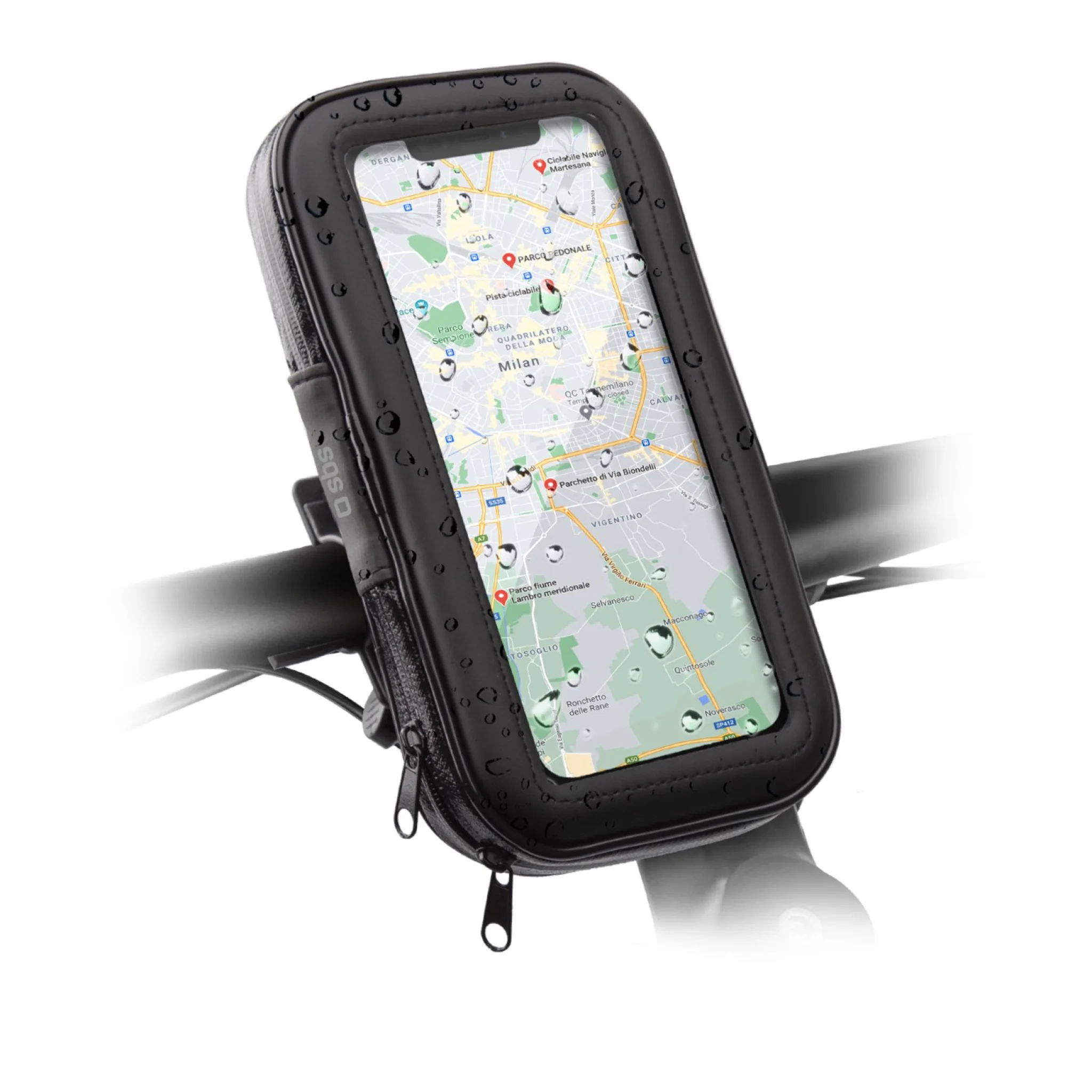 SBS regntæt mobilholder til cykler, løbehjul eller barnevogn. Sort