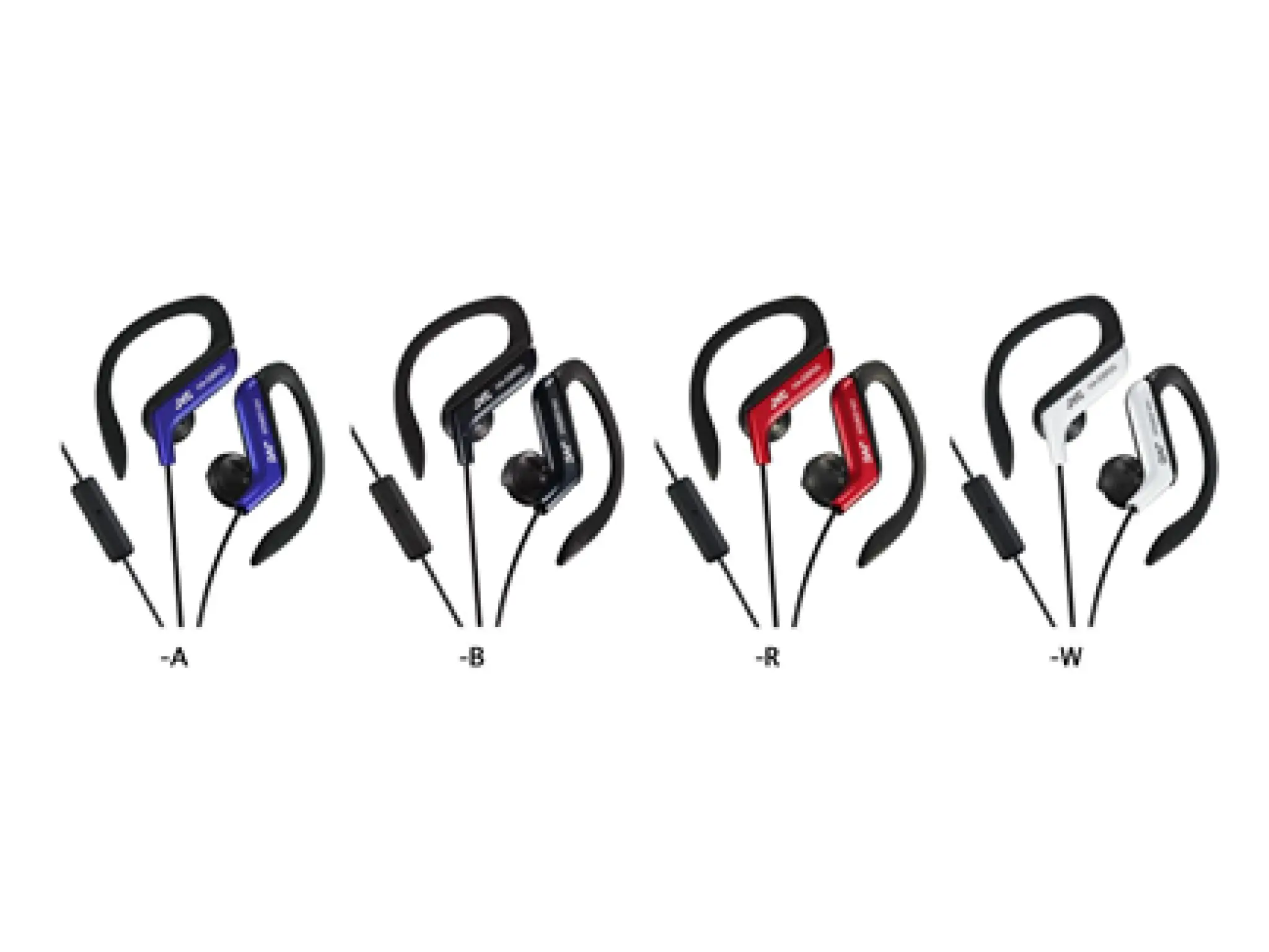 JVC ear clip høretelefoner til sport med fjernbetjening og mikrofon. Sort