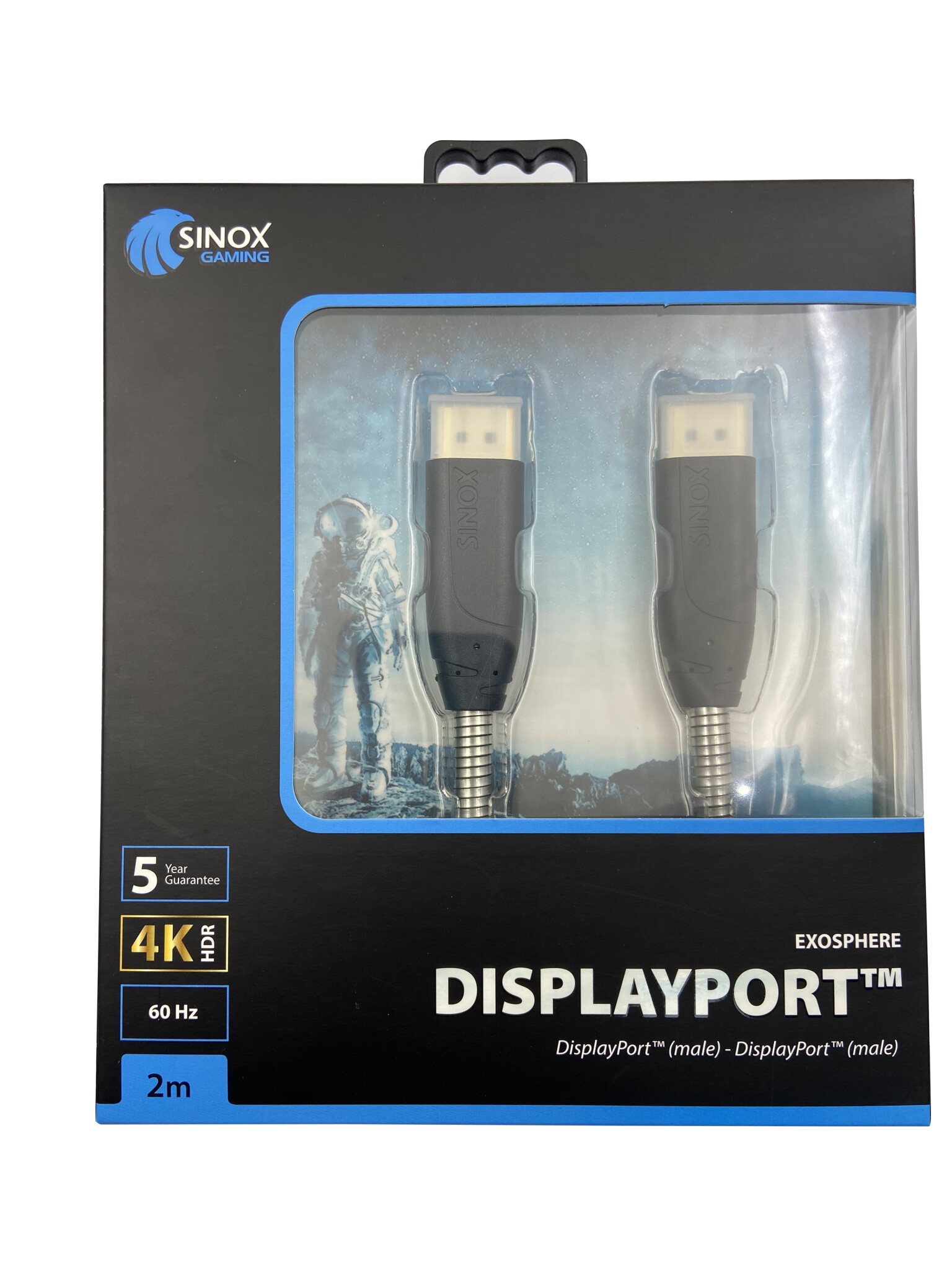 Sinox Gaming DisplayPort™ kabel. 2m. Stål