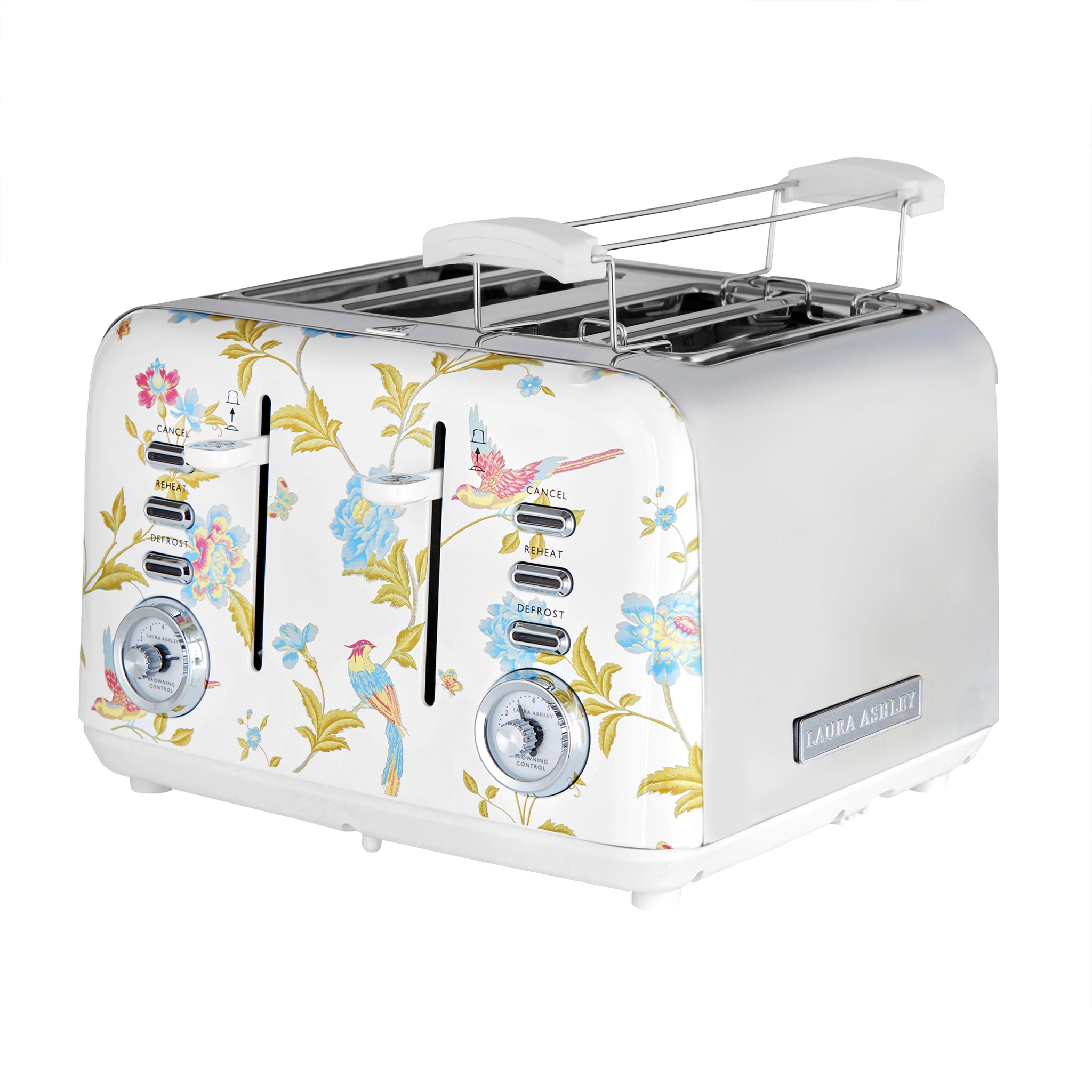 VQ Laura Ashley Slice Toaster. Hvid/sølv