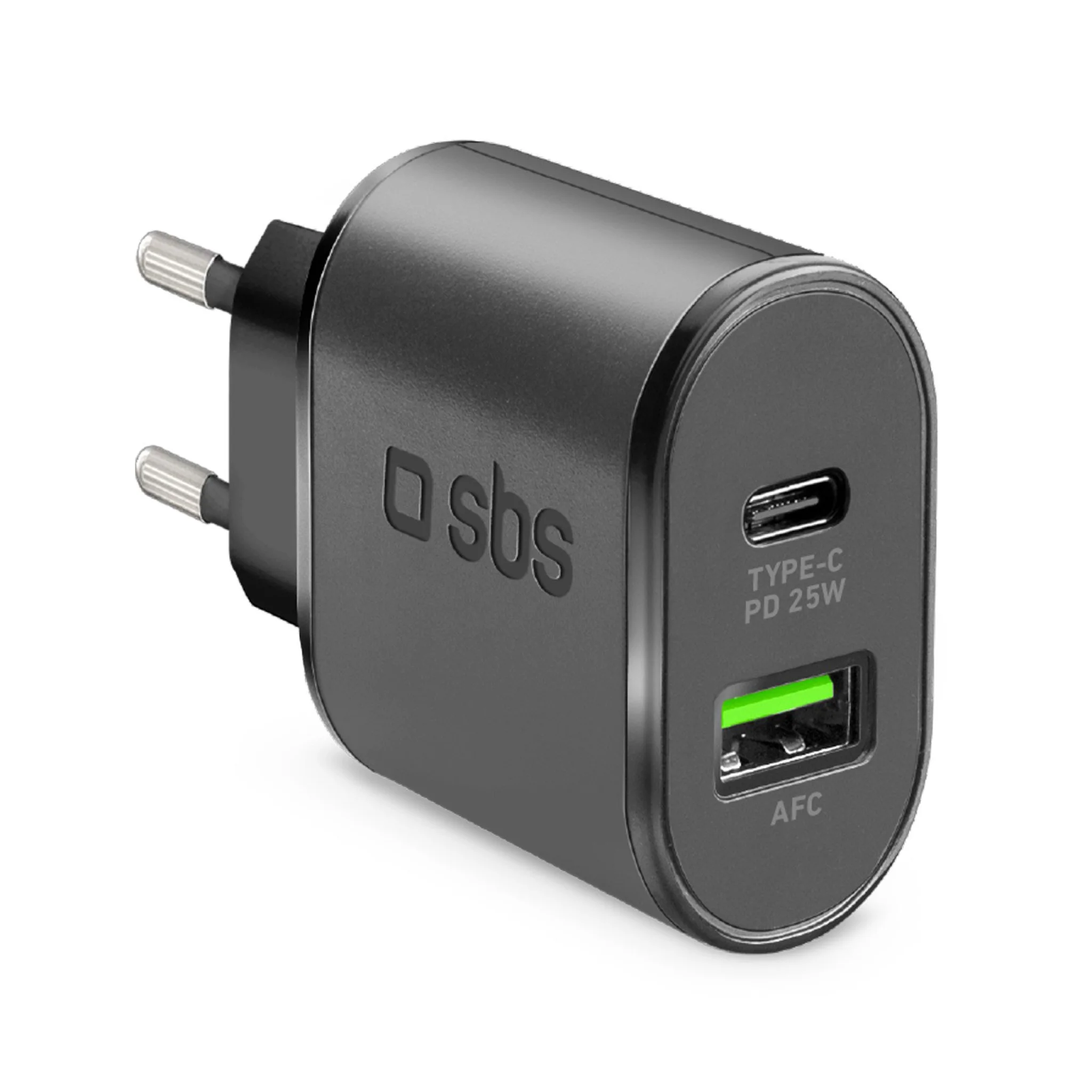 SBS 25W oplader. Sort