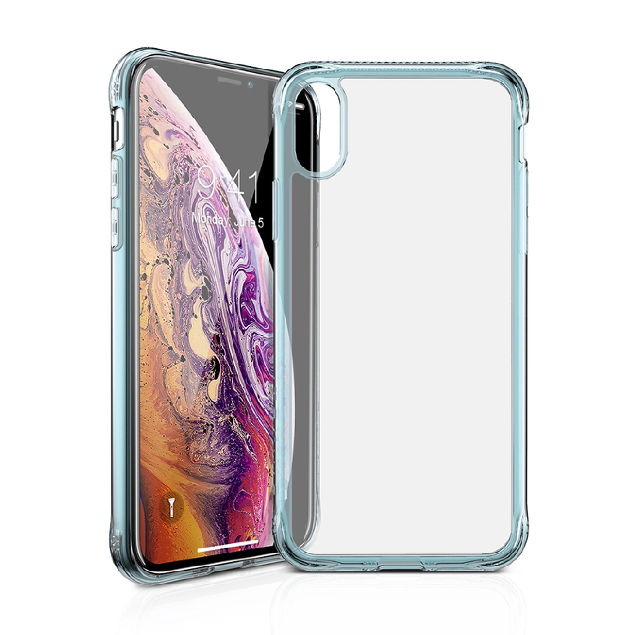 ITSKINS NANO ICE cover til iPhone XS / X®. Lyseblå og gennemsigtig
