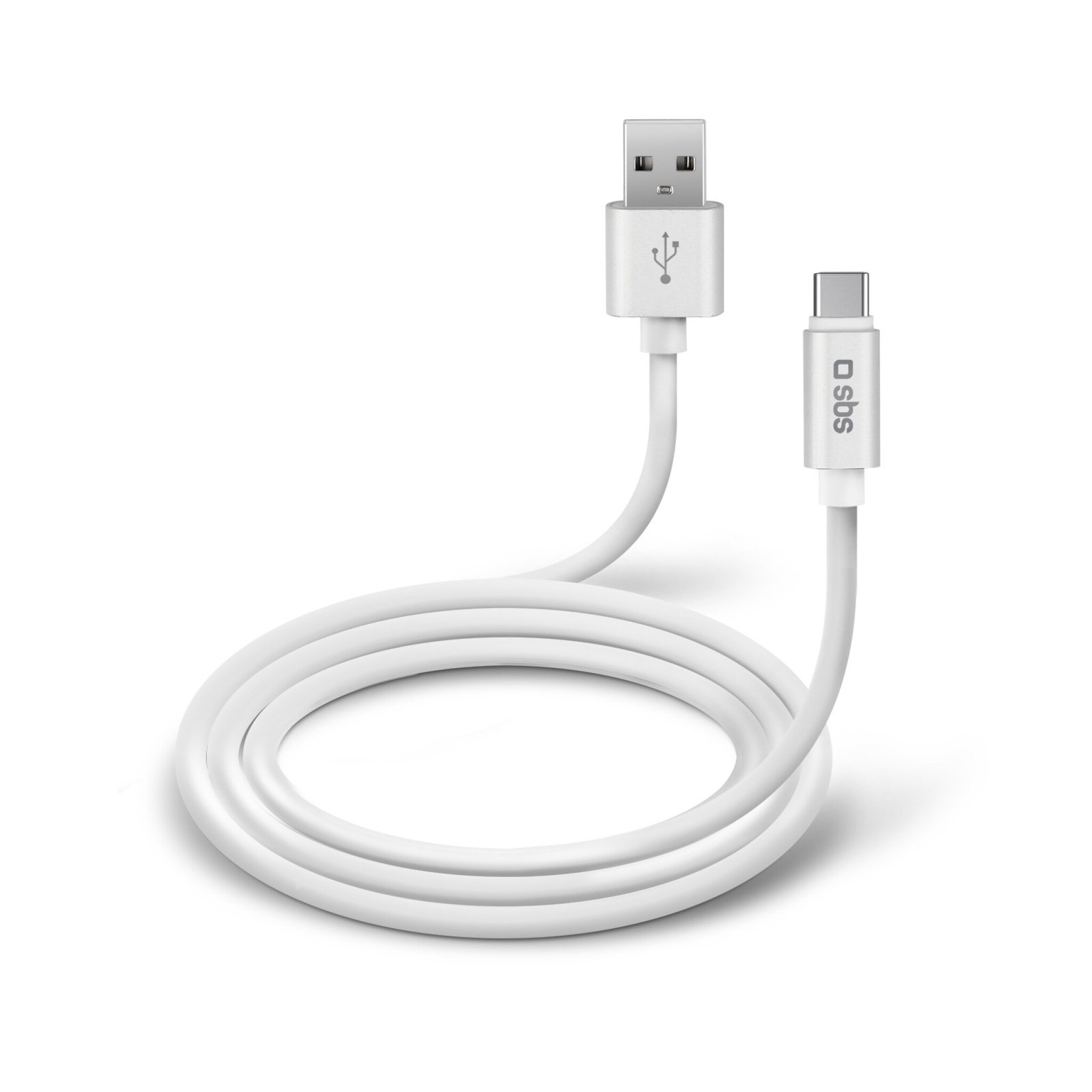 SBS Polo Collection data- og opladningskabel USB 2.0 - USB C. 1m. Hvid