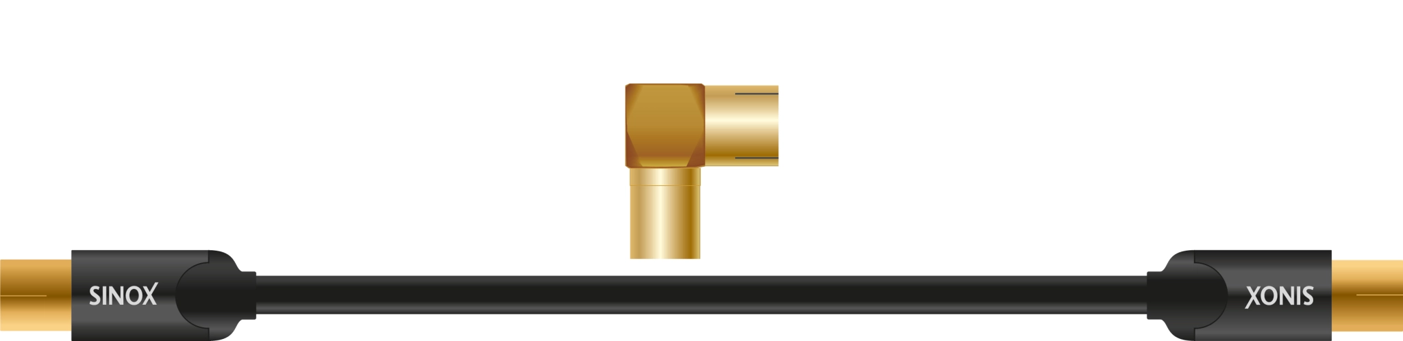 Sinox SHD antennekabel. 3m. Sort