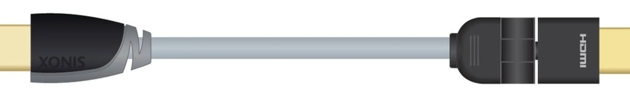 Sinox HDMI™ kabel m/Ethernet. 1m. Grå/sort