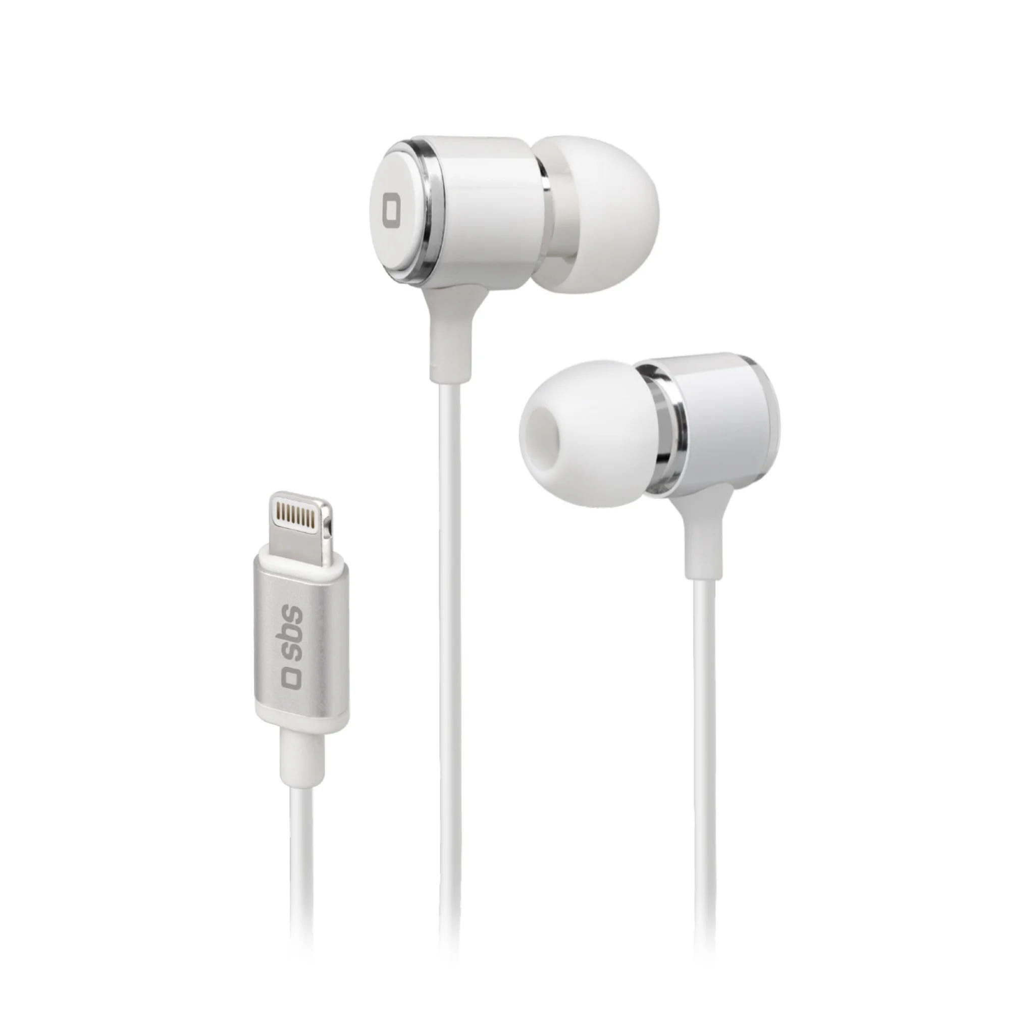 SBS in-ear stereo høretelefoner med Lightning-stik. Hvid
