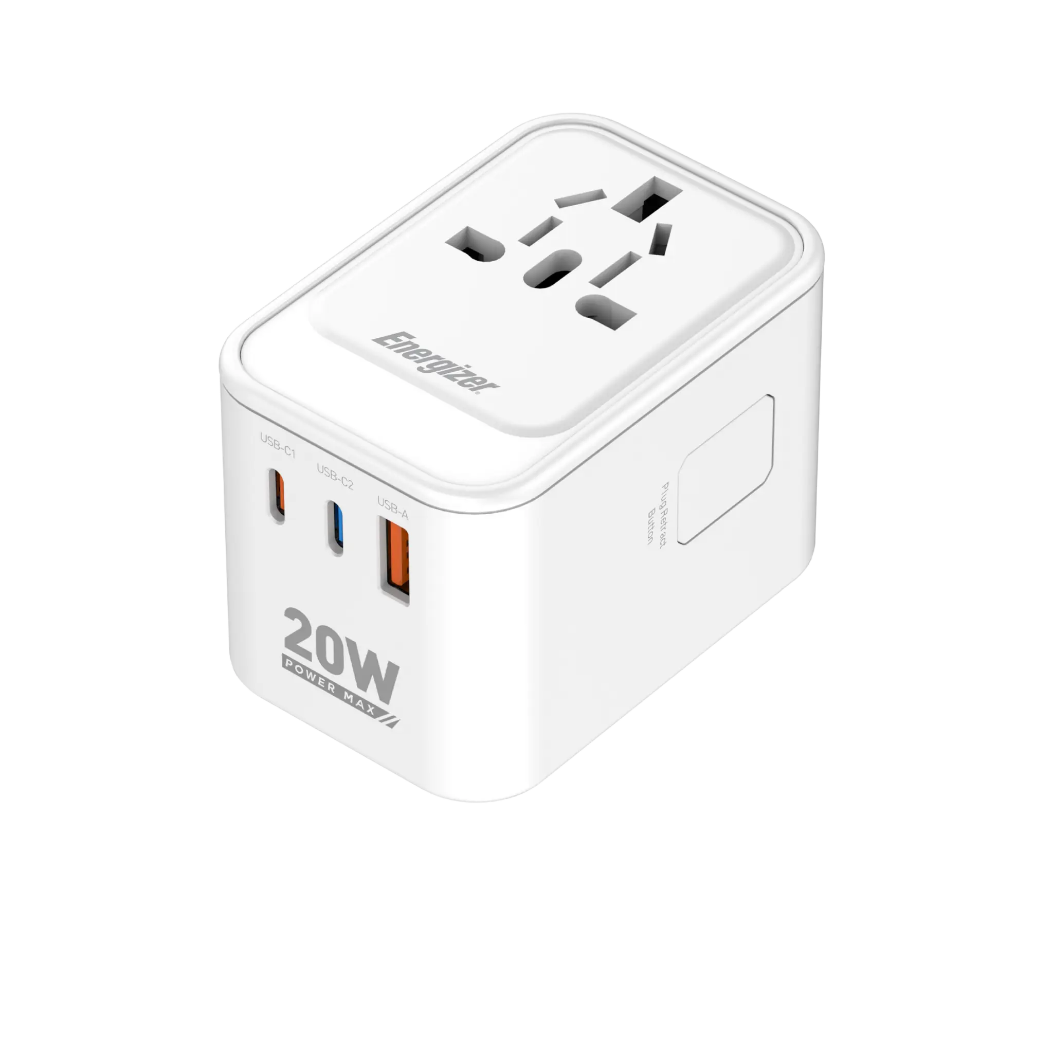 Energizer 20W dobbelt USB-C og USB-A rejseoplader